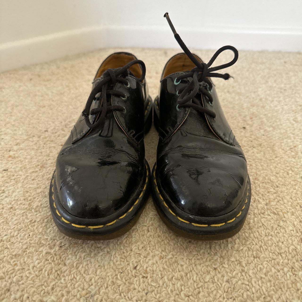 Dr marten patent lamper leather shoes with classic... Depop