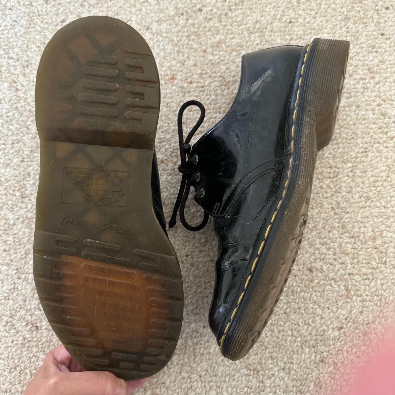 Dr marten patent lamper leather shoes with classic... Depop