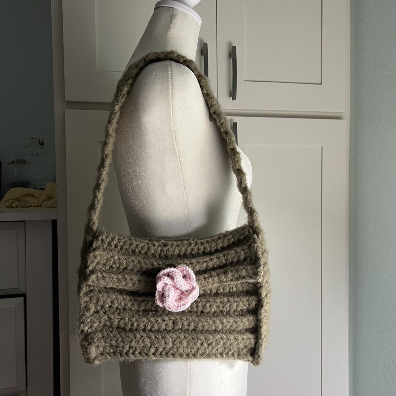 Handmade crochet shoulder bag, Bag made with