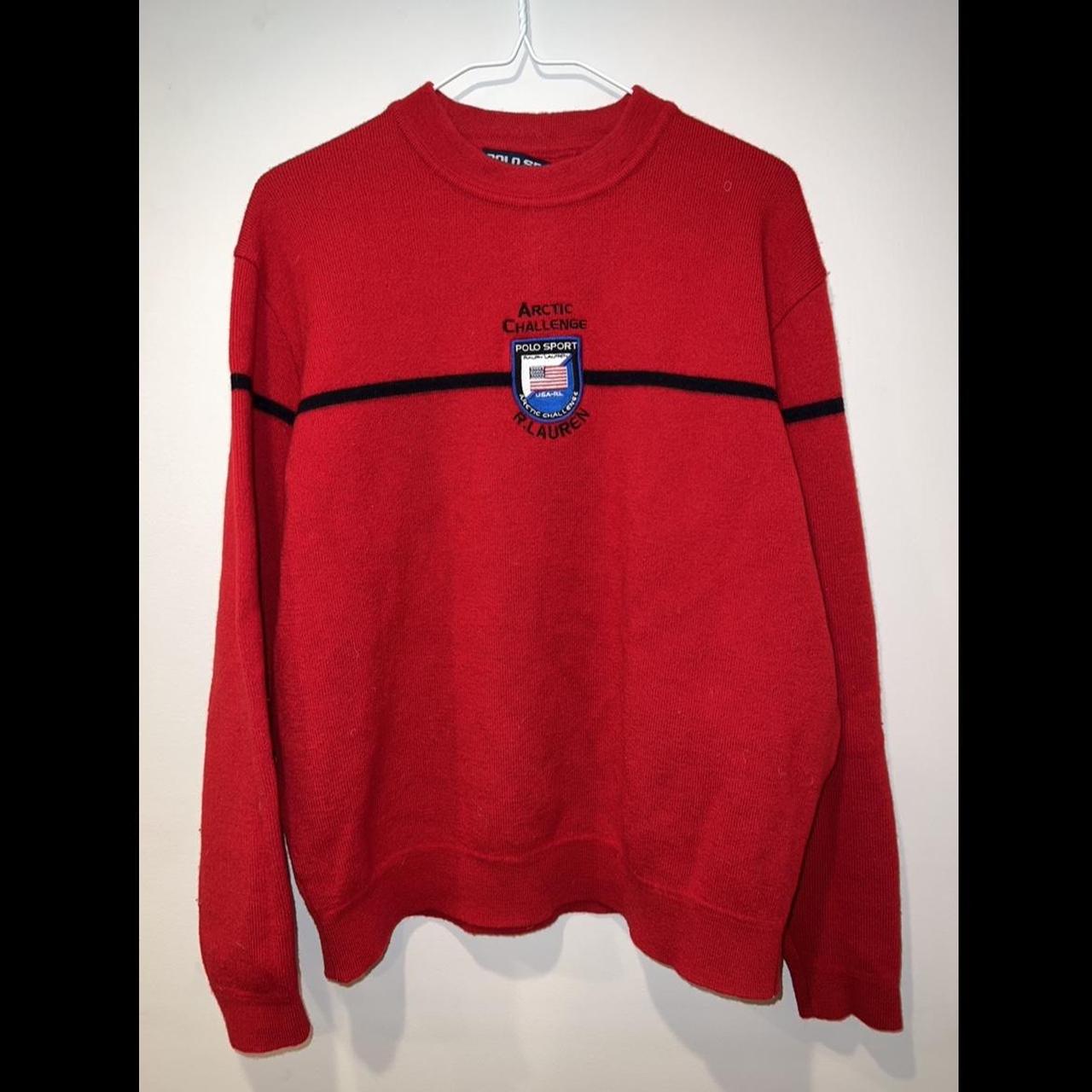 Vintage polo sport arctic challenge Great red wool... - Depop