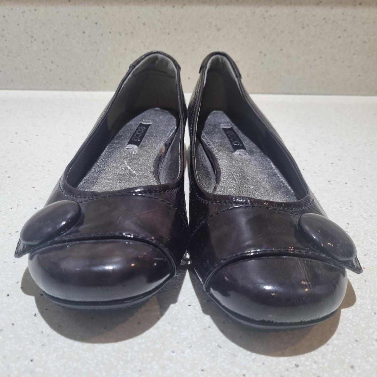 Ecco Size 37 Aus 6 6.5 Black Patent Leather. Depop