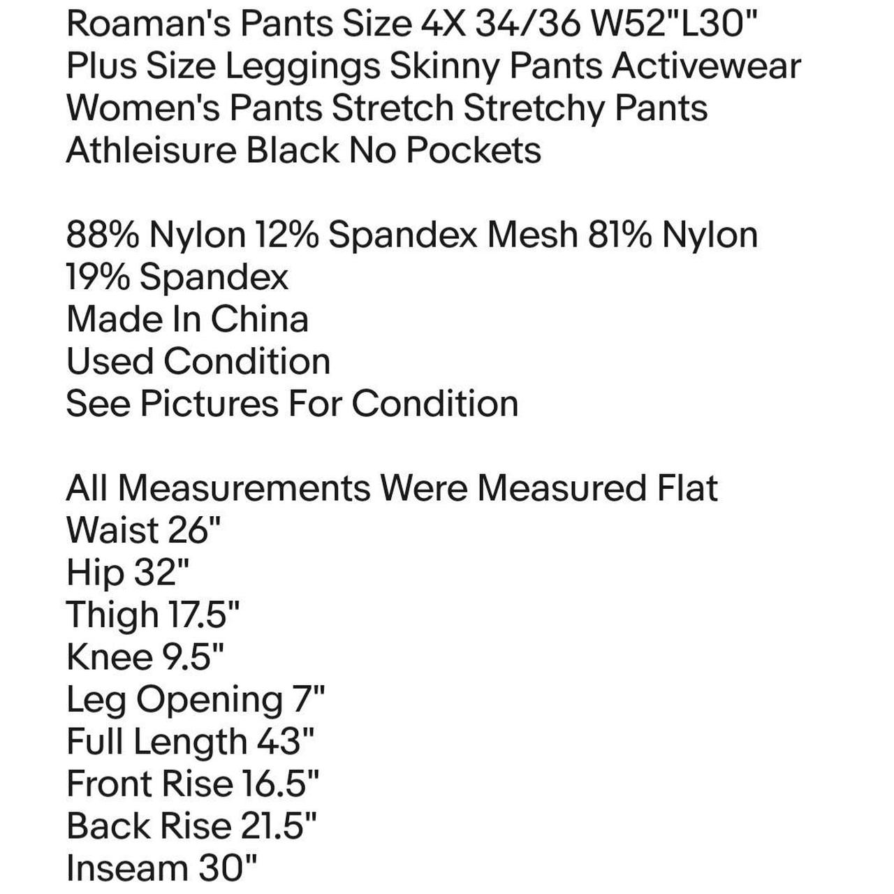 Roaman's Pants Size 4X 34/36 W52L30 Plus Size Leggings