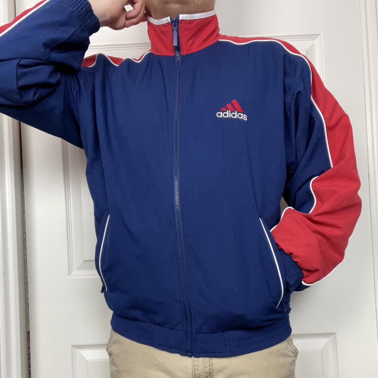 Y2K Adidas blue/red track jacket. Lovely piece with... Depop