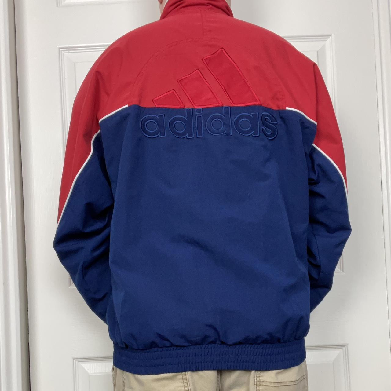 Y2K Adidas blue/red track jacket. Lovely piece with... Depop