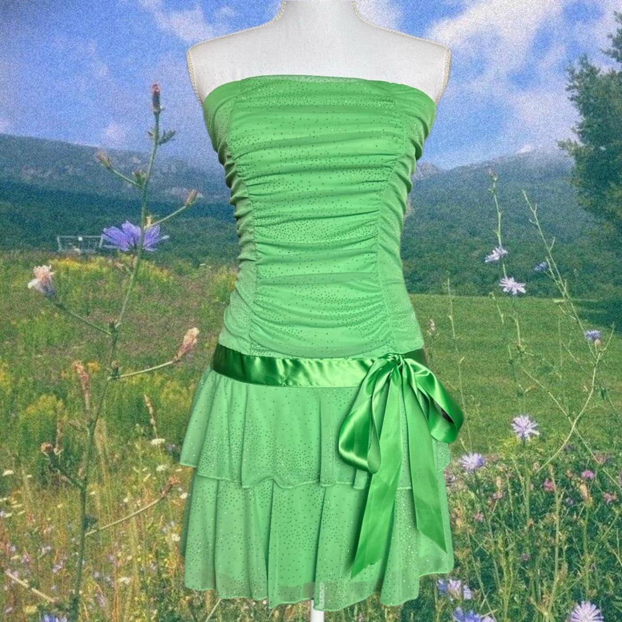 Green Glitter Fairy Dress Measurements • Size XS/... Depop