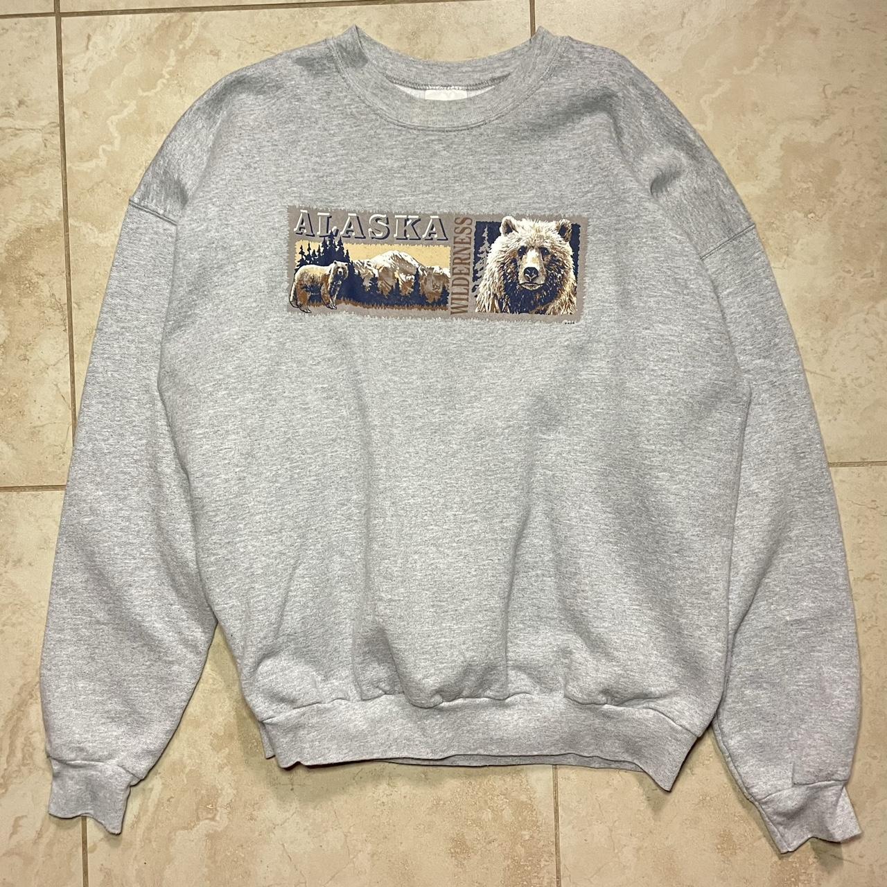 vintage 90s Alaska Bear Nature crewneck... - Depop