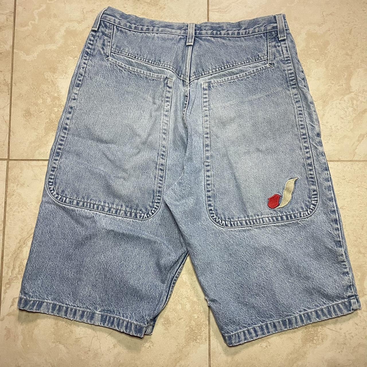 vintage 90s JNCO Spy Baggy Skater Blue Jean Shorts... - Depop