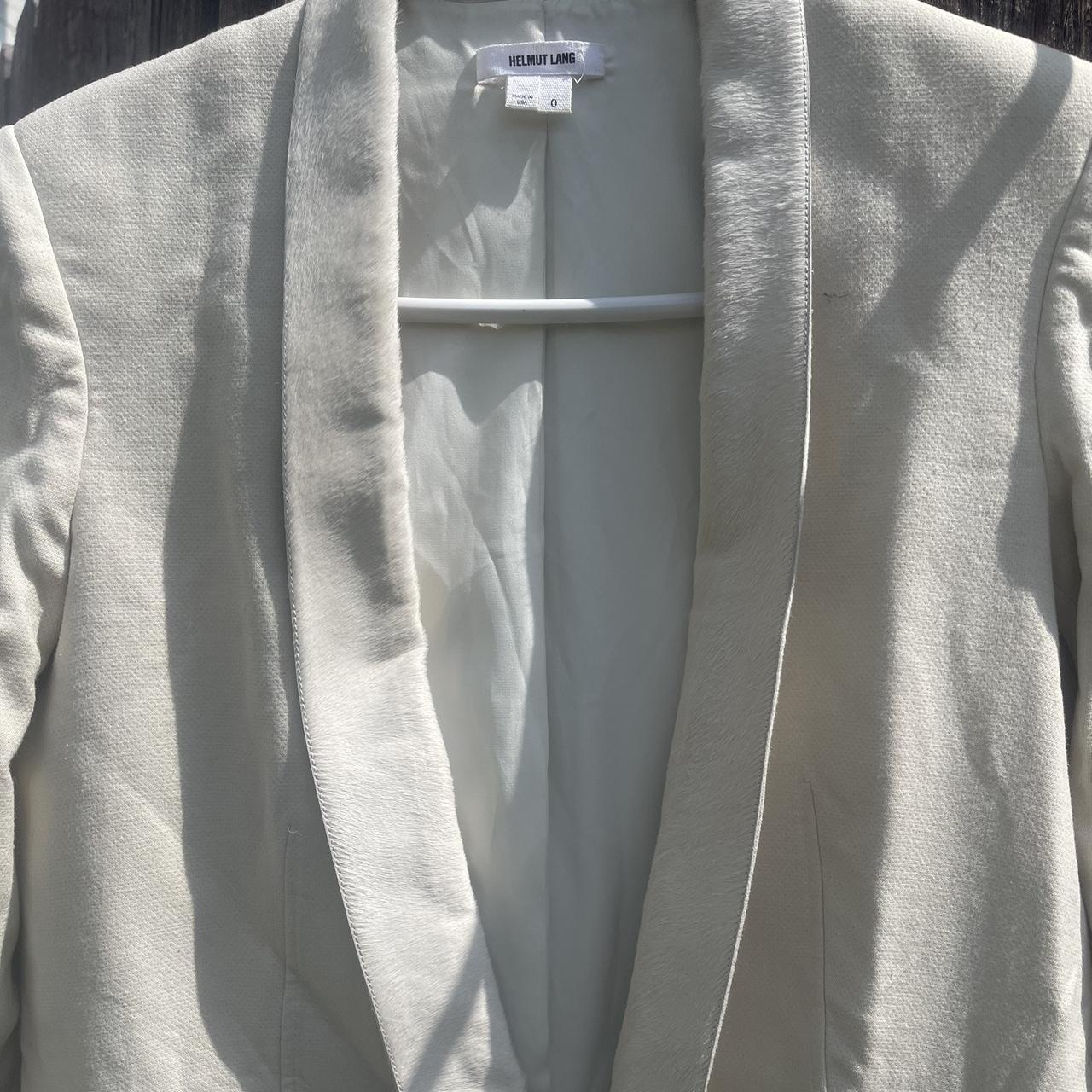 Helmut Lang Cream and White Jacket | Depop