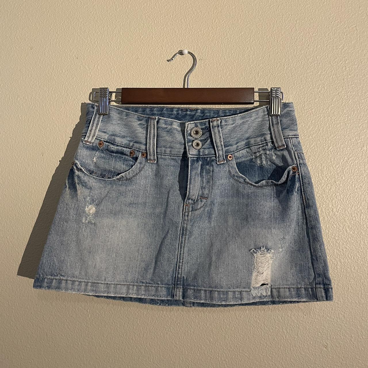 american eagle denim mini skirt, so cute and perfect... Depop