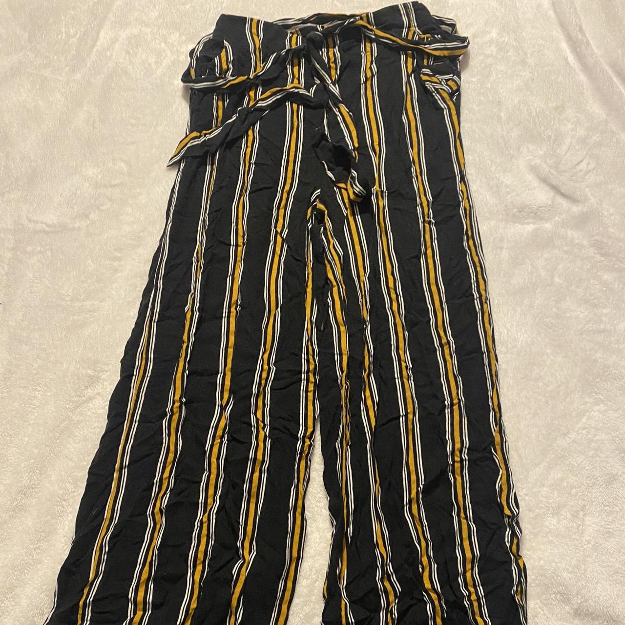 Black and yellow striped trousers online