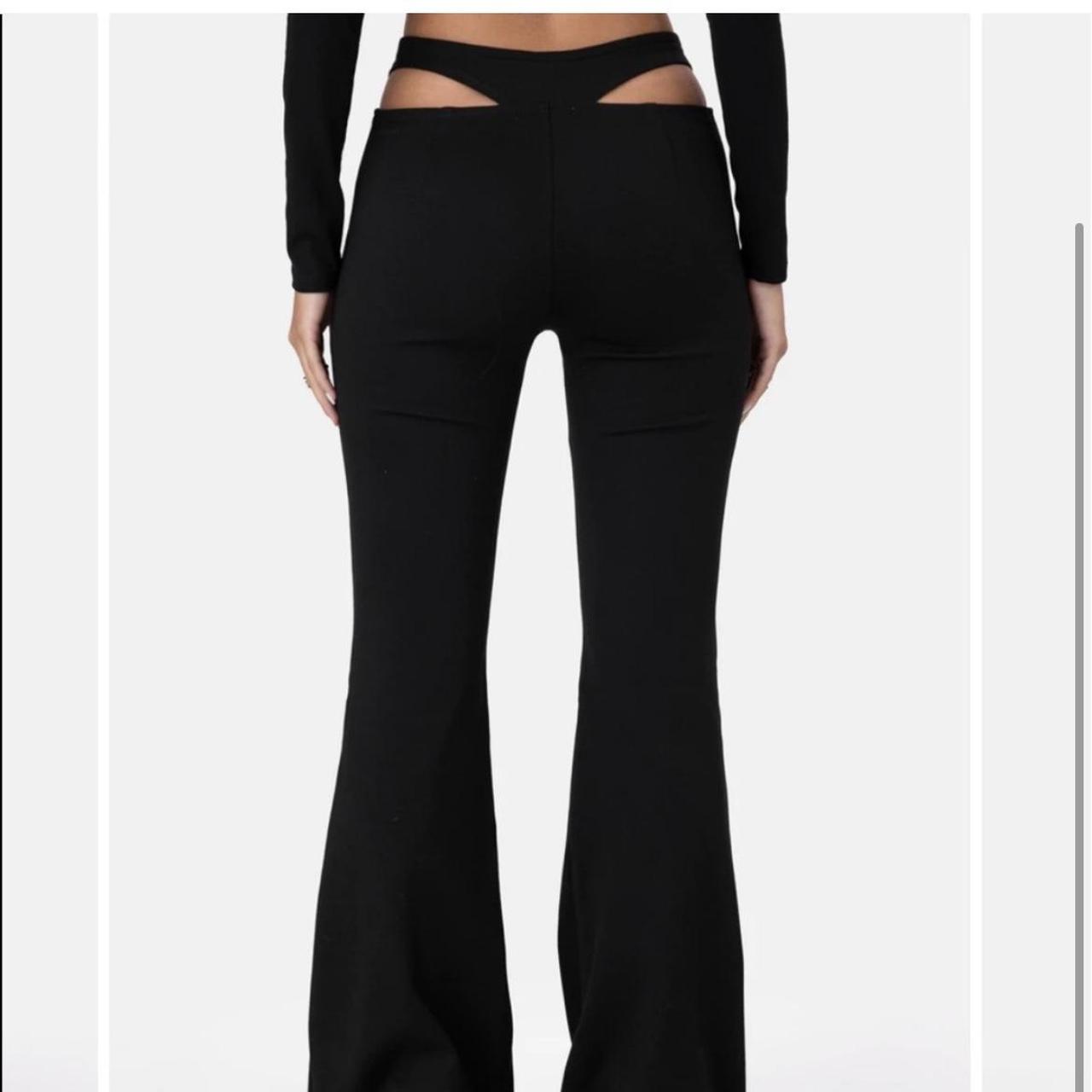 adika pants black adika pants with cutout sides... Depop