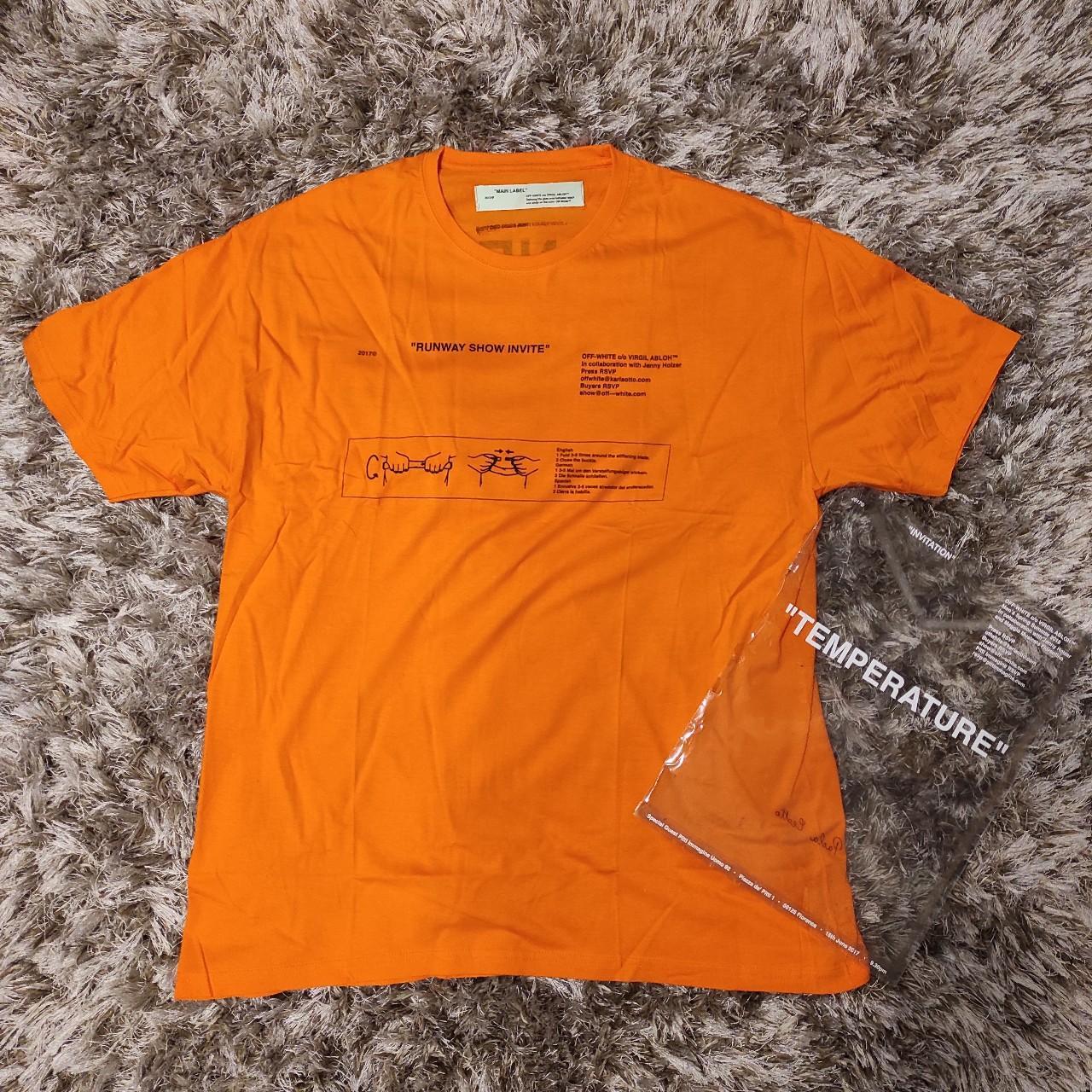 Black and orange off white shirt best sale