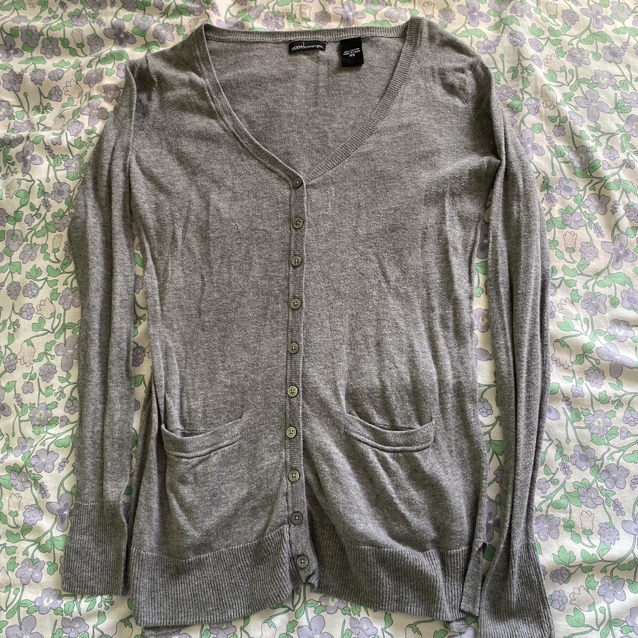 light grey cardigan - tagged a size xs - super... - Depop