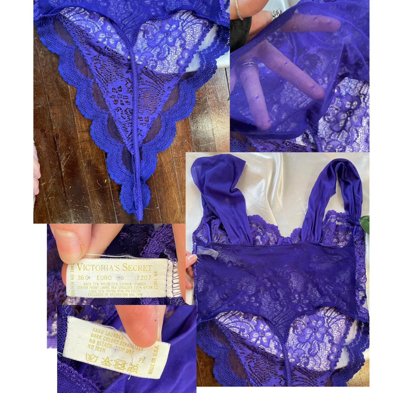 Victoria's Secret Vintage Gold Label 34C Purple Sheer Lace Bra