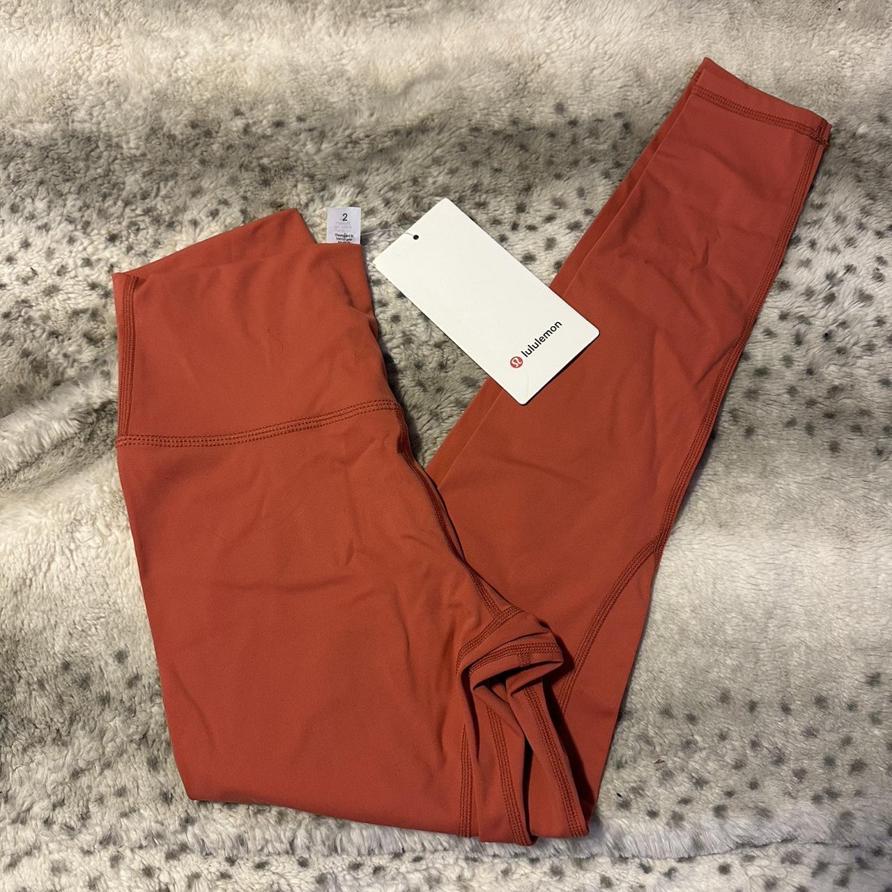Lululemon cropped orange/red camo leggings - Depop