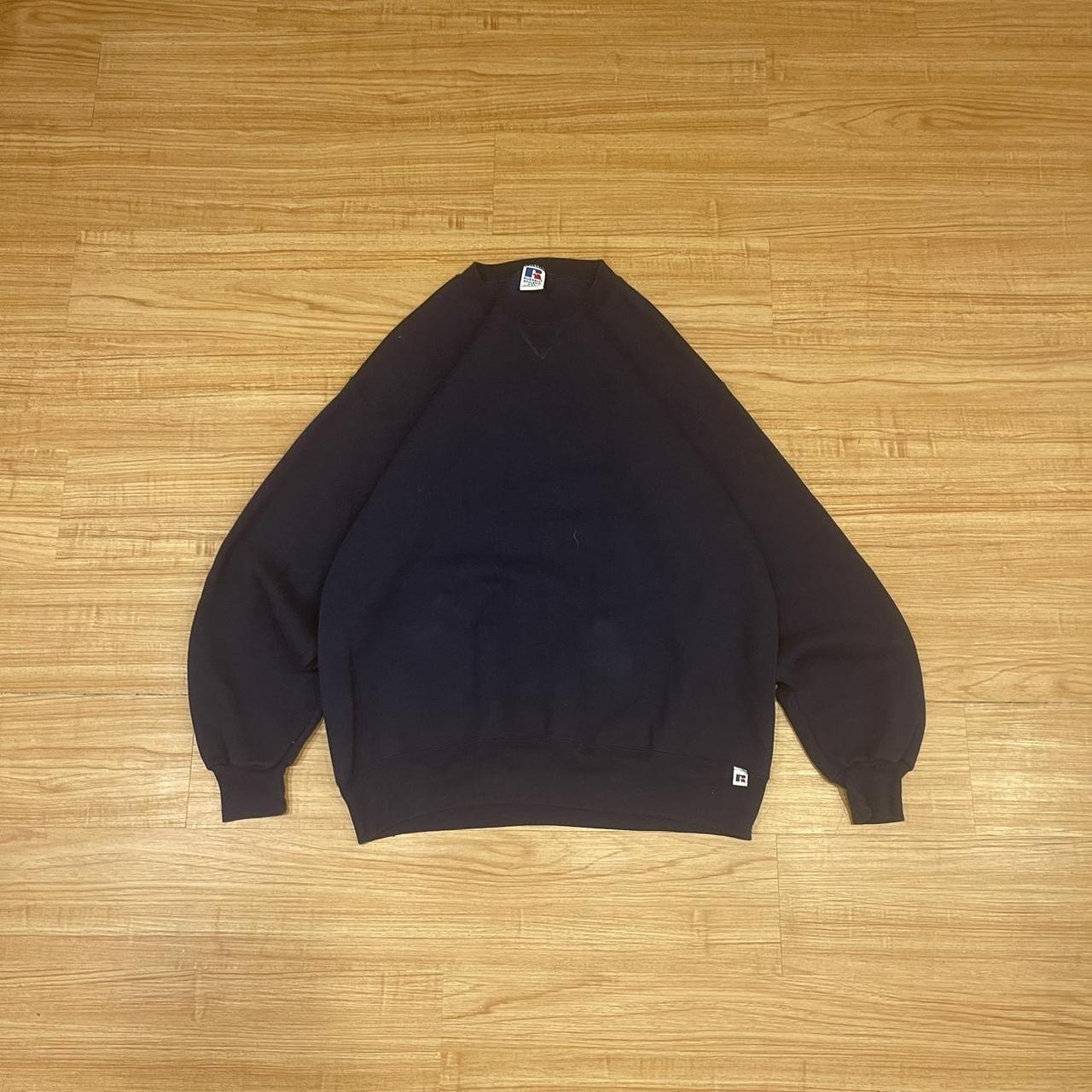 90s dark blue Russell athletic crewneck... - Depop