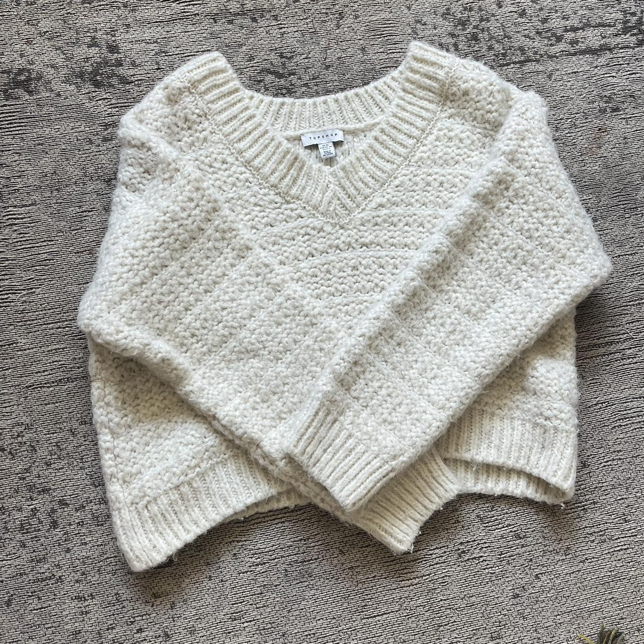 Topshop Women's White Jumper | Depop