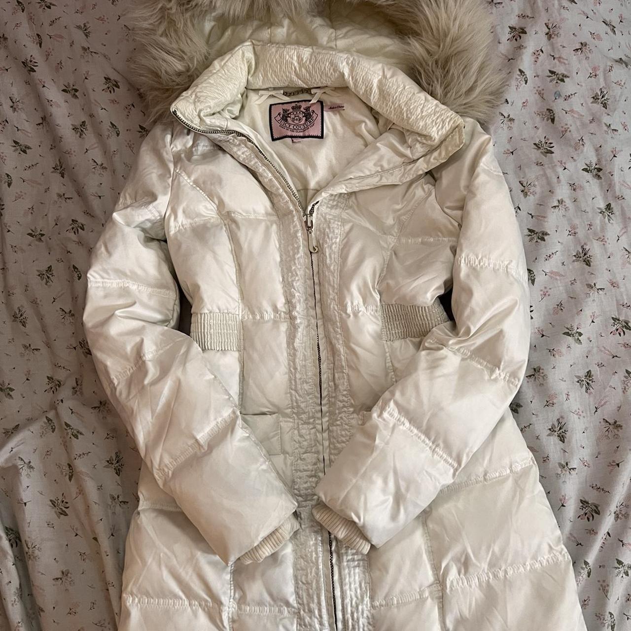 Juicy Couture Women's White and Cream Jacket | Depop