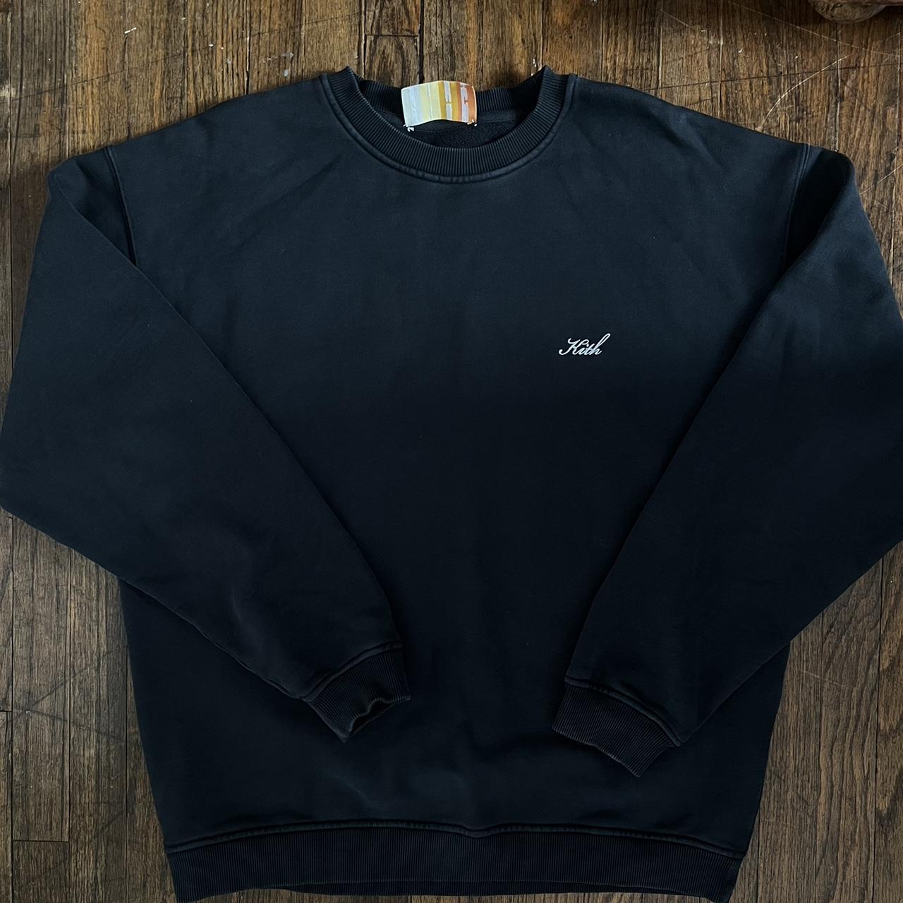 Kith mens navy crewneck w/ paisley print on back - Depop