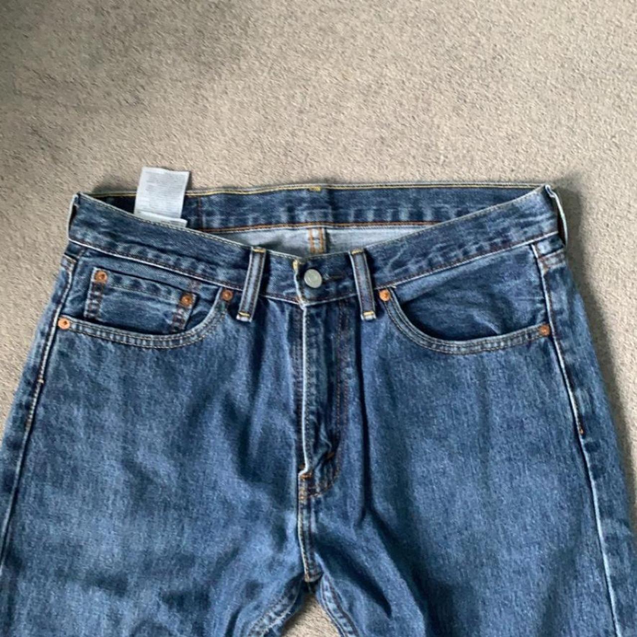 Mid wash straight leg Levi 505s 32 w Shown on w28... - Depop