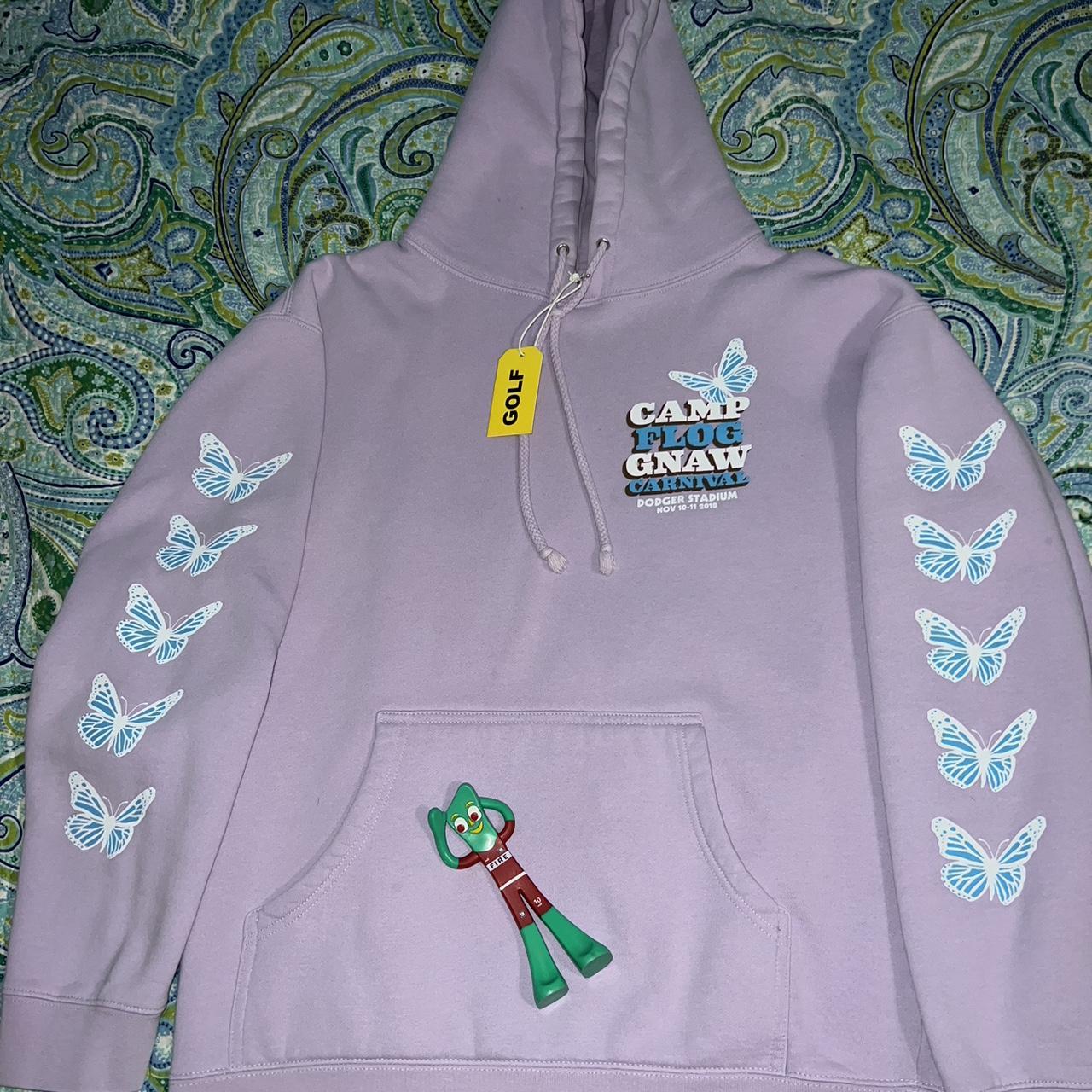 Golf Wang Men's Pink and Blue Hoodie | Depop