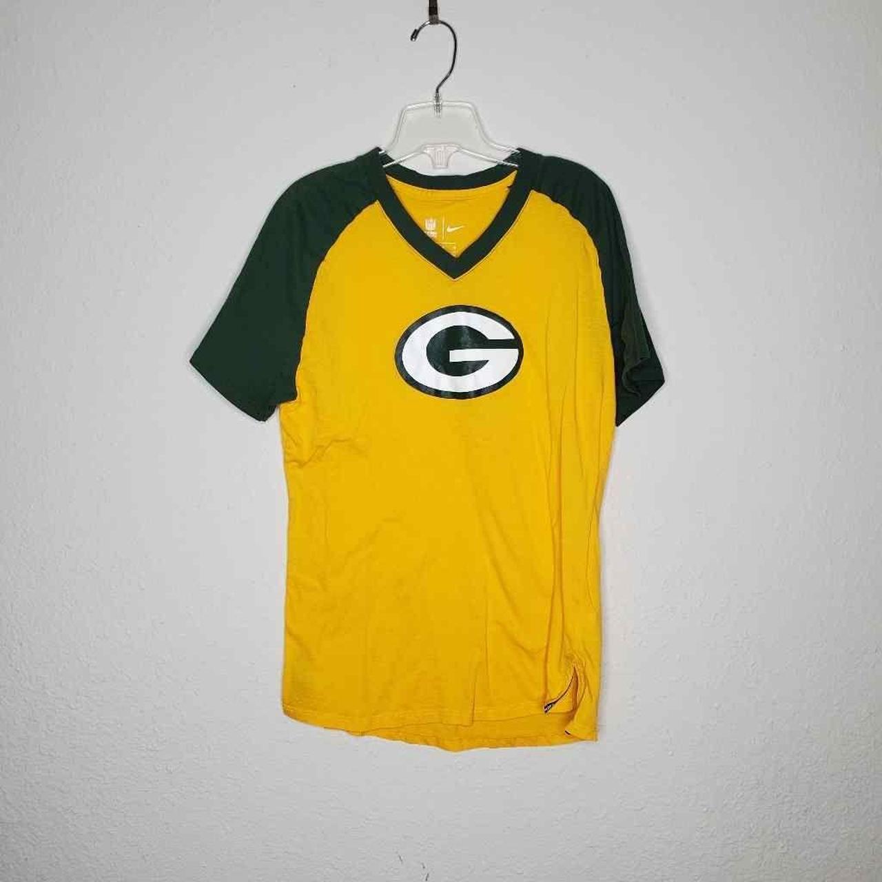NIKE NFL team apparel Packers V-neck shirt size - Depop