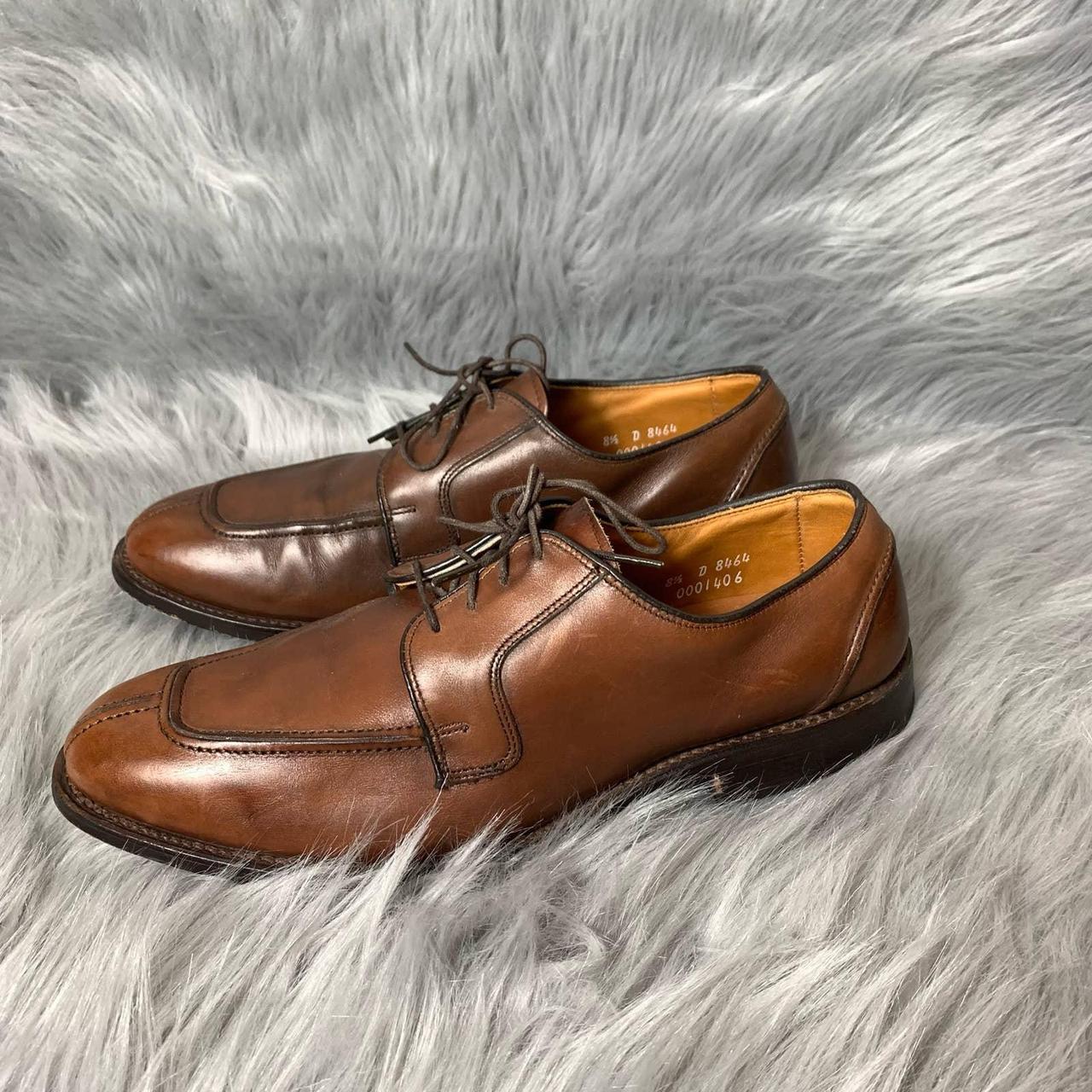 vintage brown walnut leather oxford preowned in... - Depop