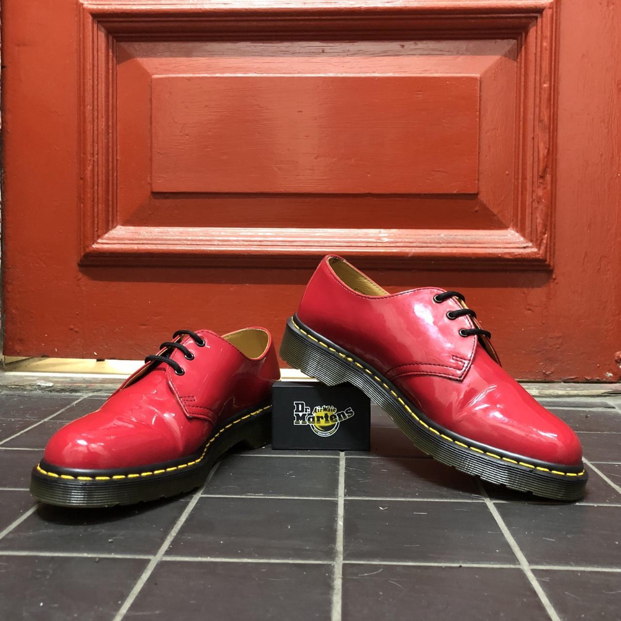 Cherry red clearance patent dr martens