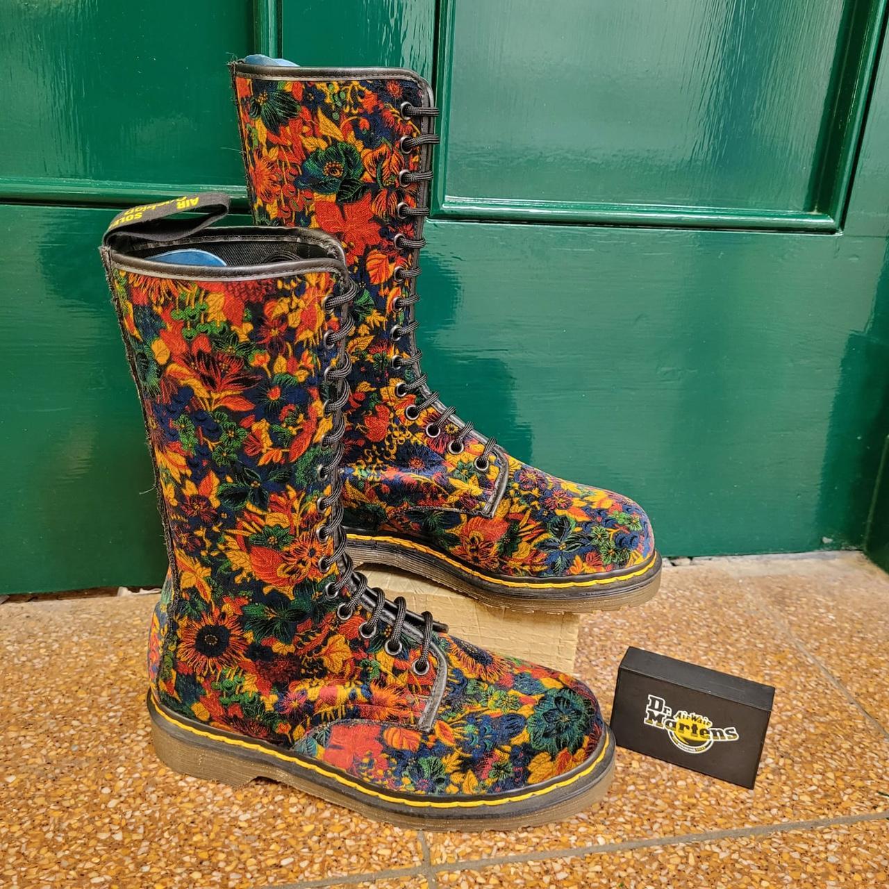 Vintage Deadstock 1980s Dr Martens velvet floral 14. Depop