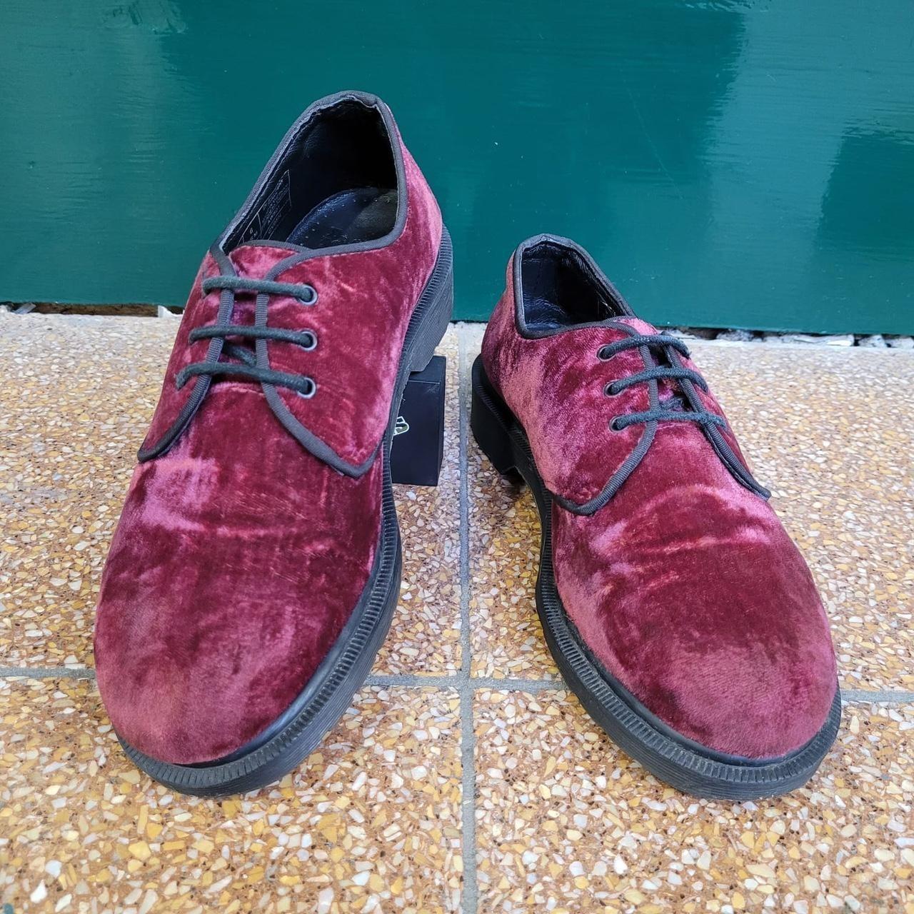 Dr. Martens 1461 Velour Shoes Crimson Red Size U.K. Depop