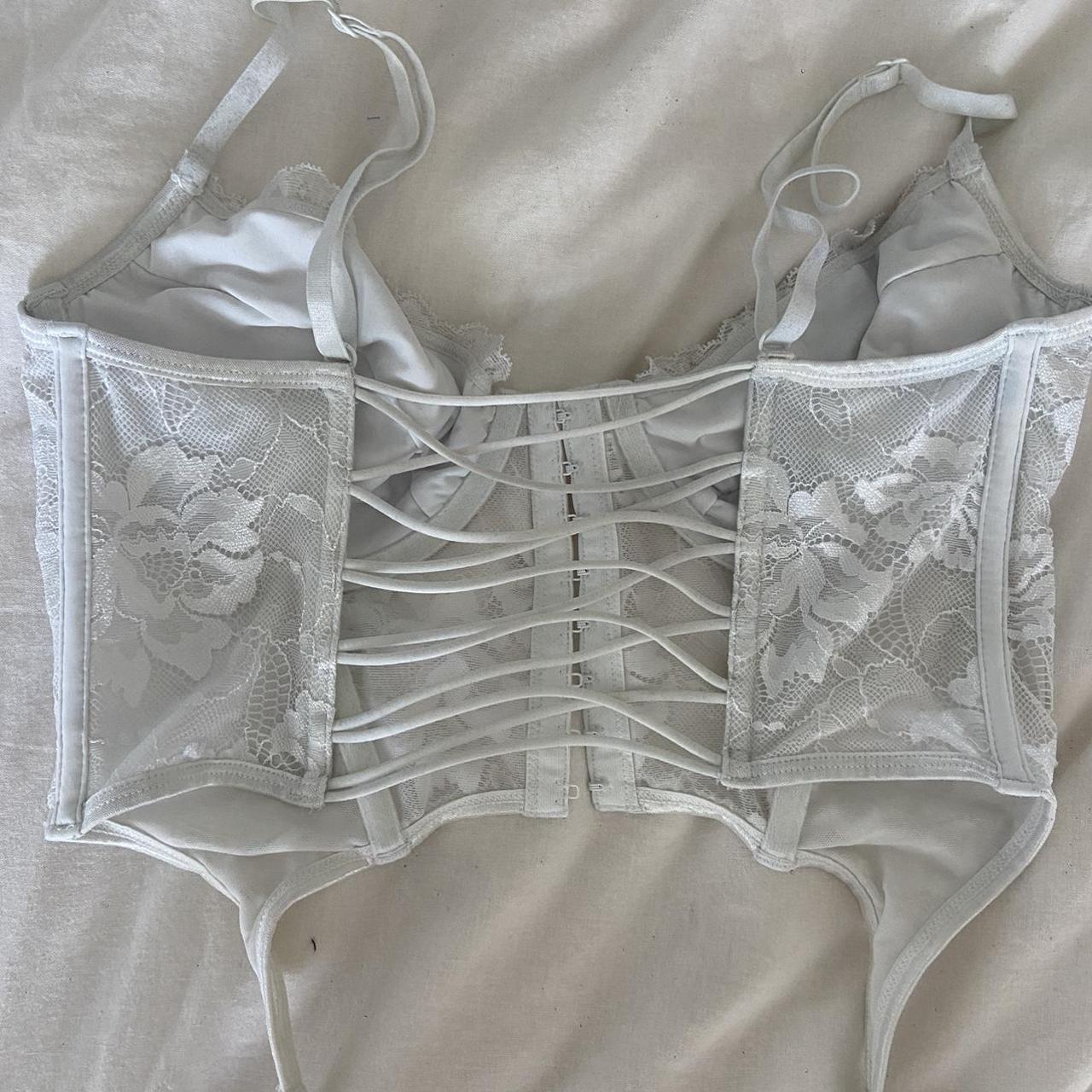 glassons white lace corset bustier crop top Depop