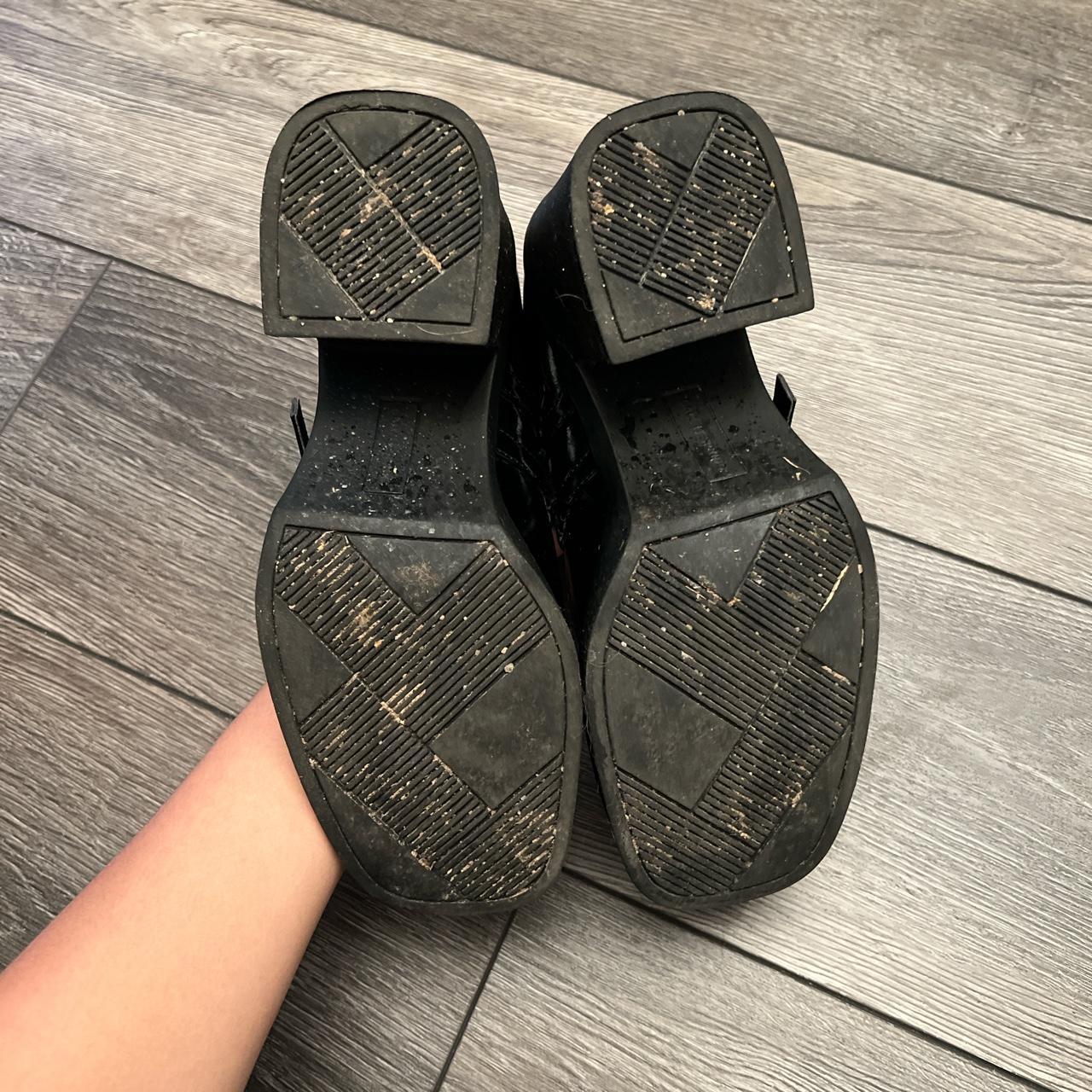 glossy black platform mary janes