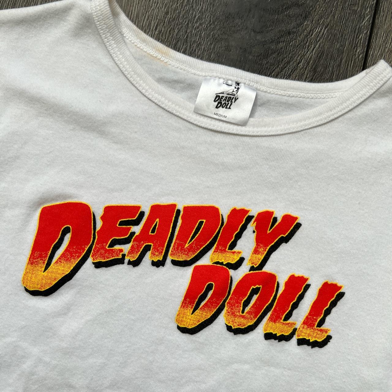 Deadly Doll Baby Tee, size medium, cropped fit, only...