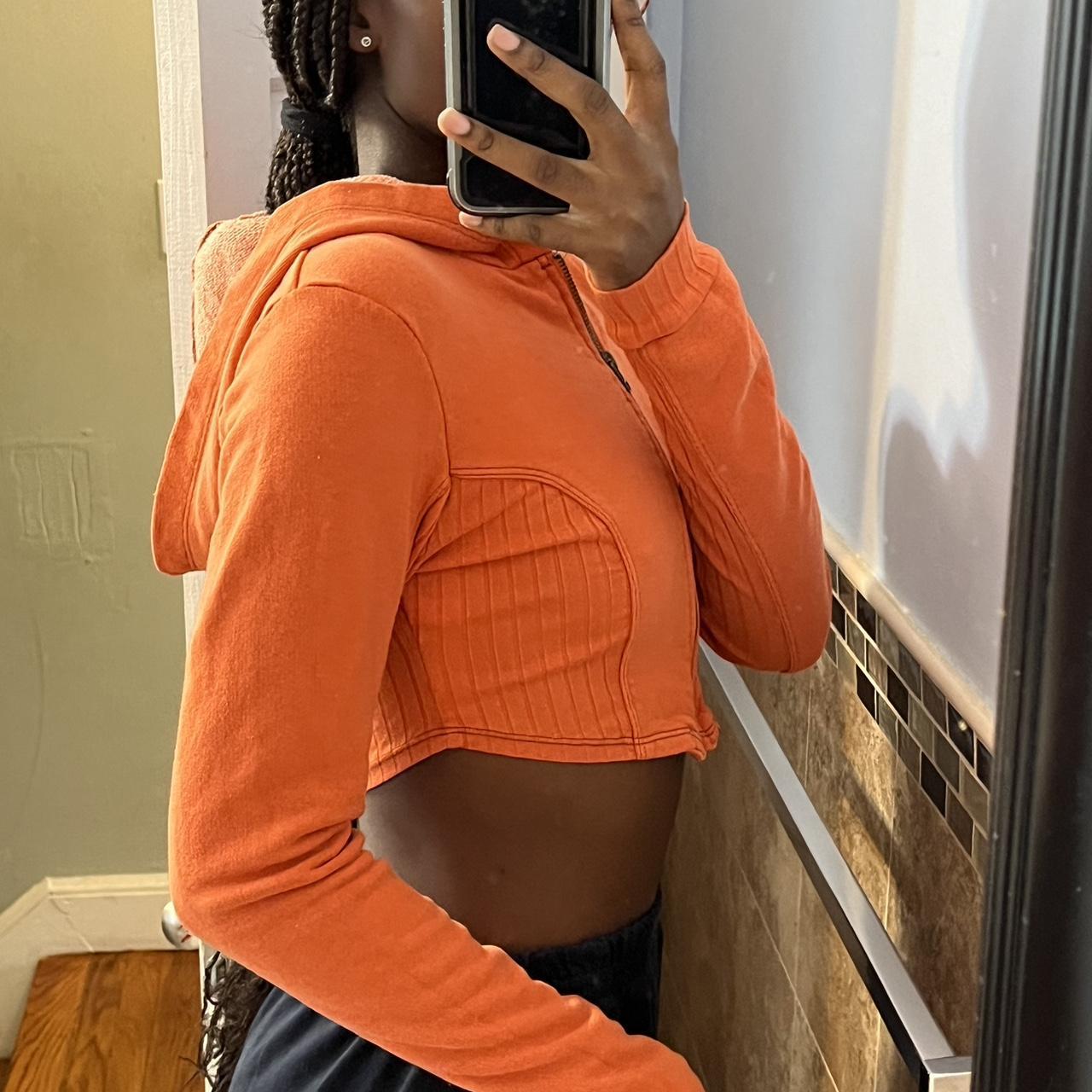 Neon orange best sale cropped hoodie