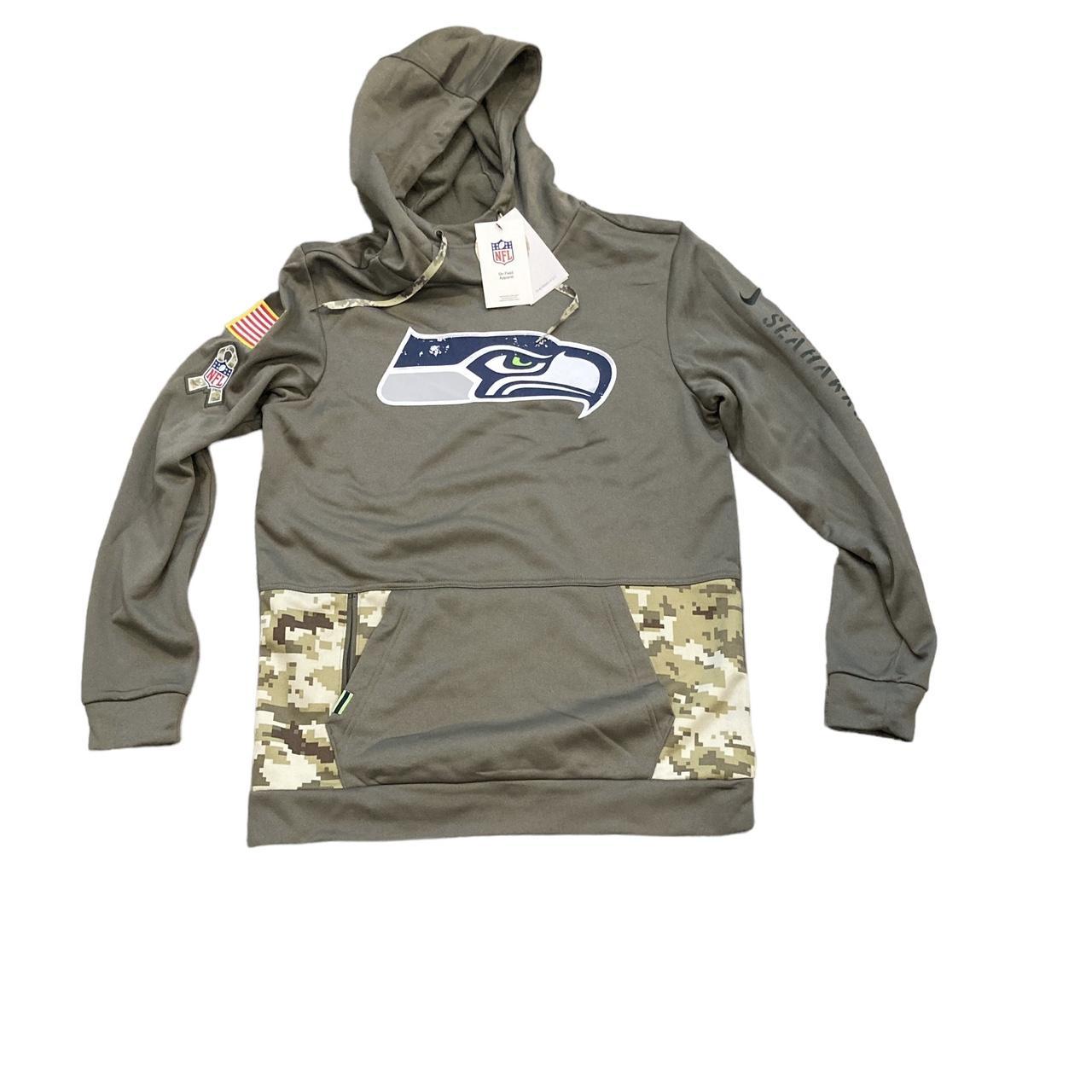 Men's Nike Camo Seattle Seahawks 2021 Salute To Service Therma Performance  Pullover Hoodie 