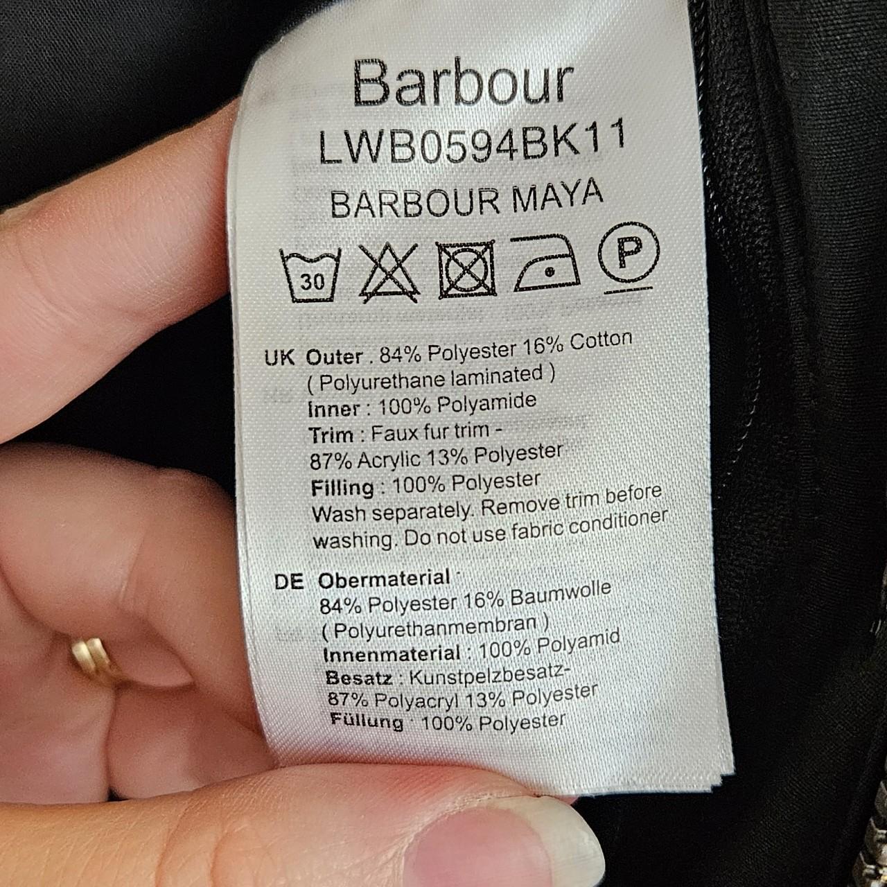 Barbour Maya Faux Fur Hood Jacket, Black, Depop