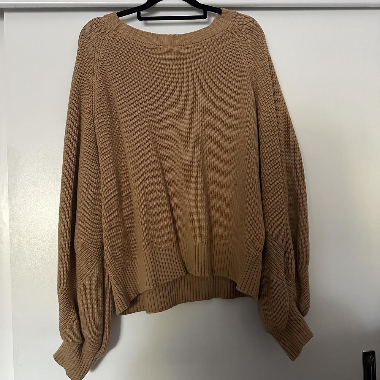 TUSSAH - tan knit jumper (quite thick and warm) -... - Depop