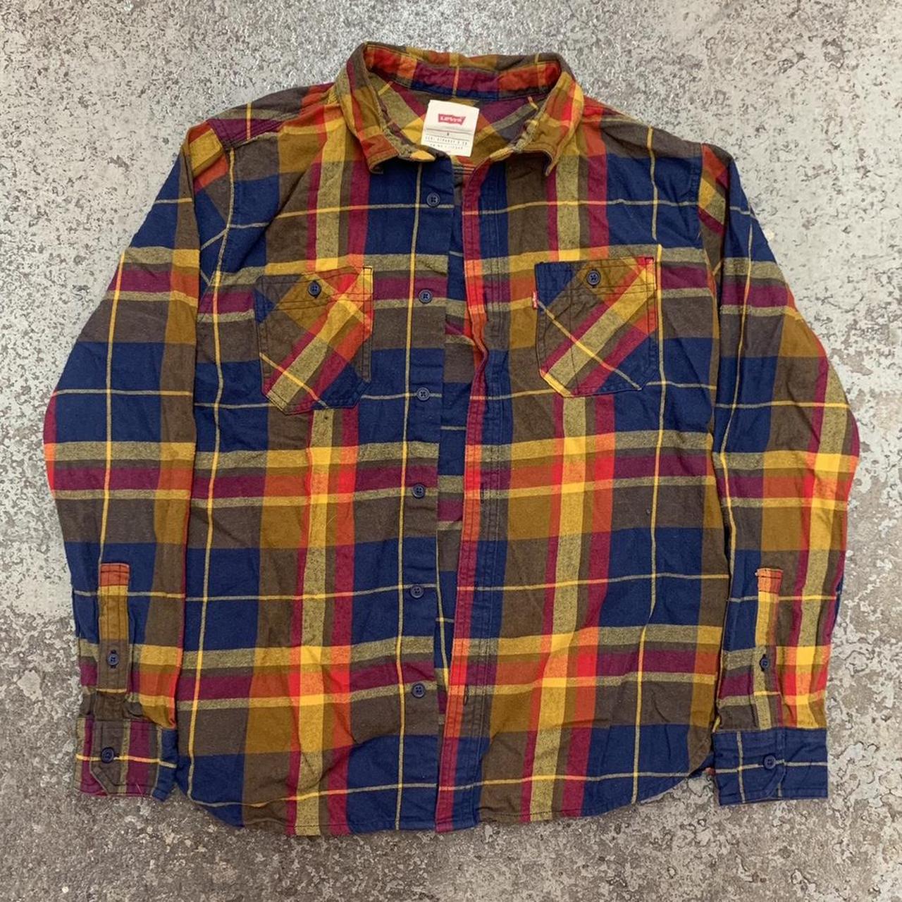 vintage Y2K Levi’s vibrant plaid flannel button up... - Depop