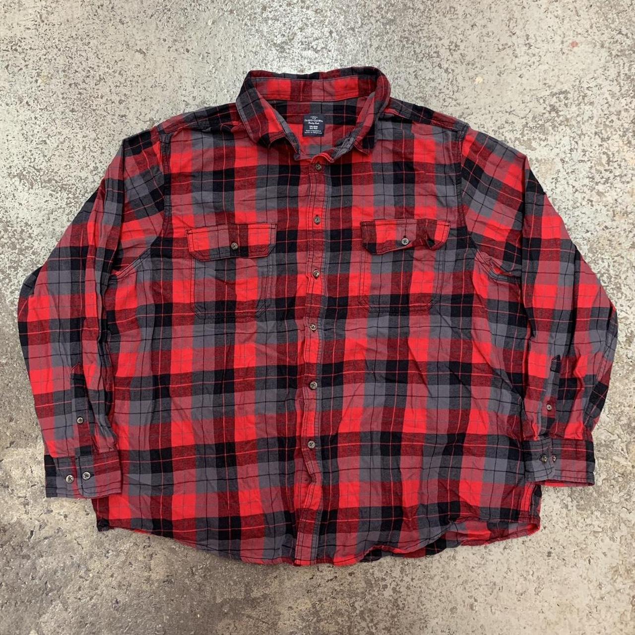 vintage Y2K Faded Glory oversized plaid flannel work... - Depop