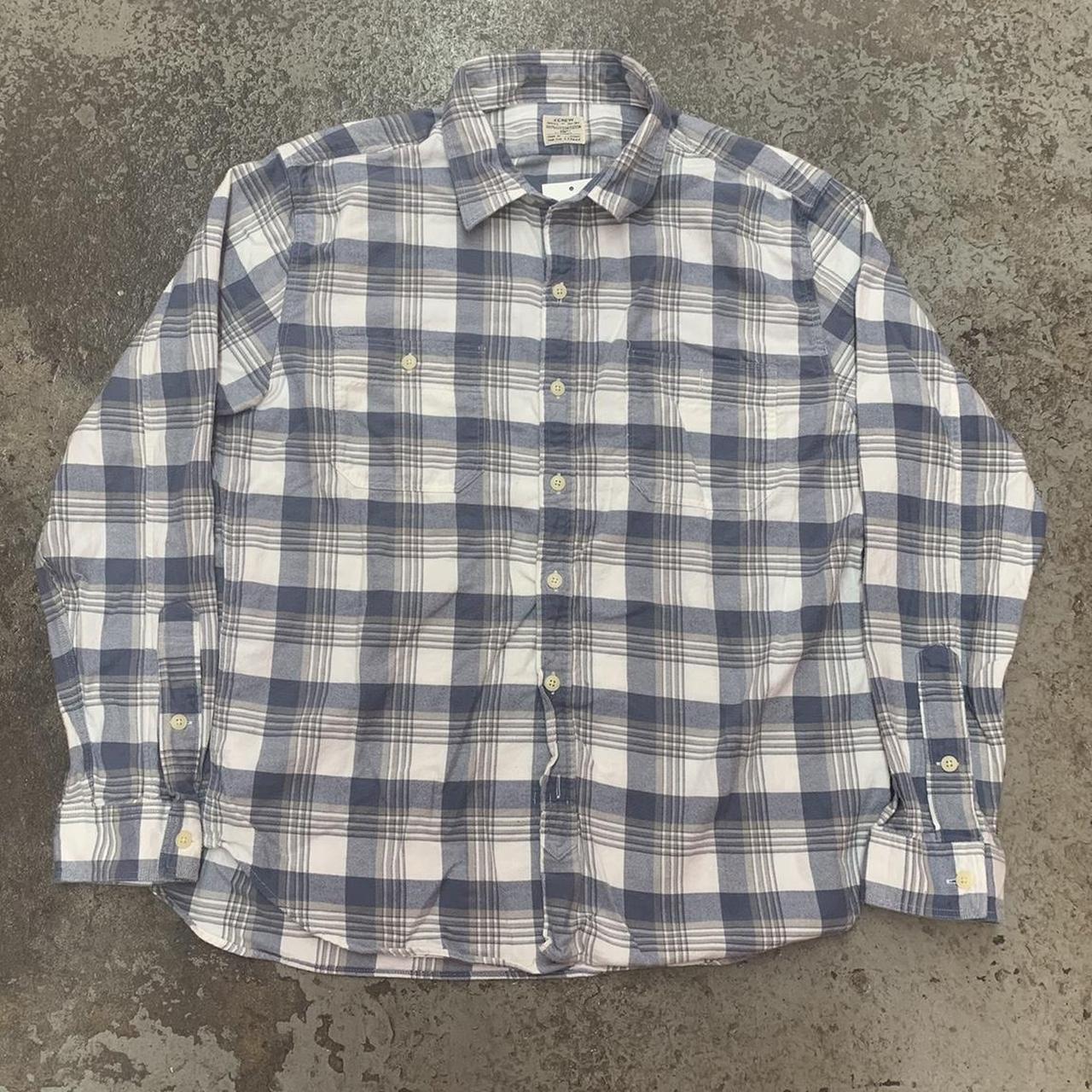 90s vintage j.crew plaid Flannel Collared button up... - Depop