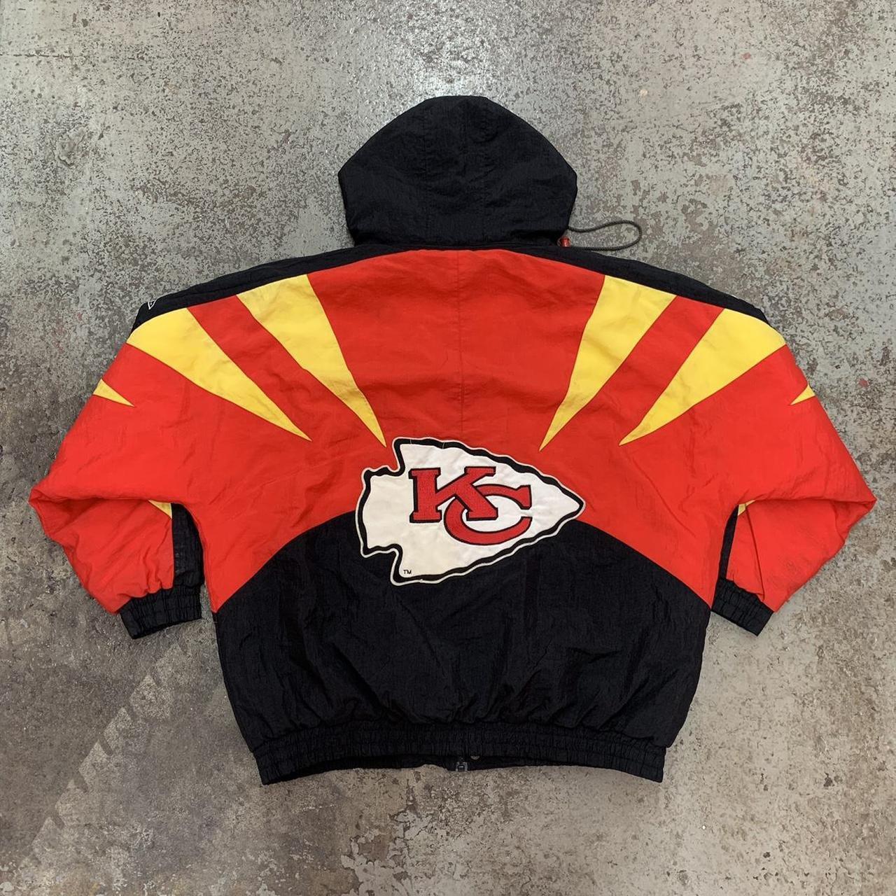 Vintage 90s Kansas City Chiefs Logo Vibrant Striped Depop