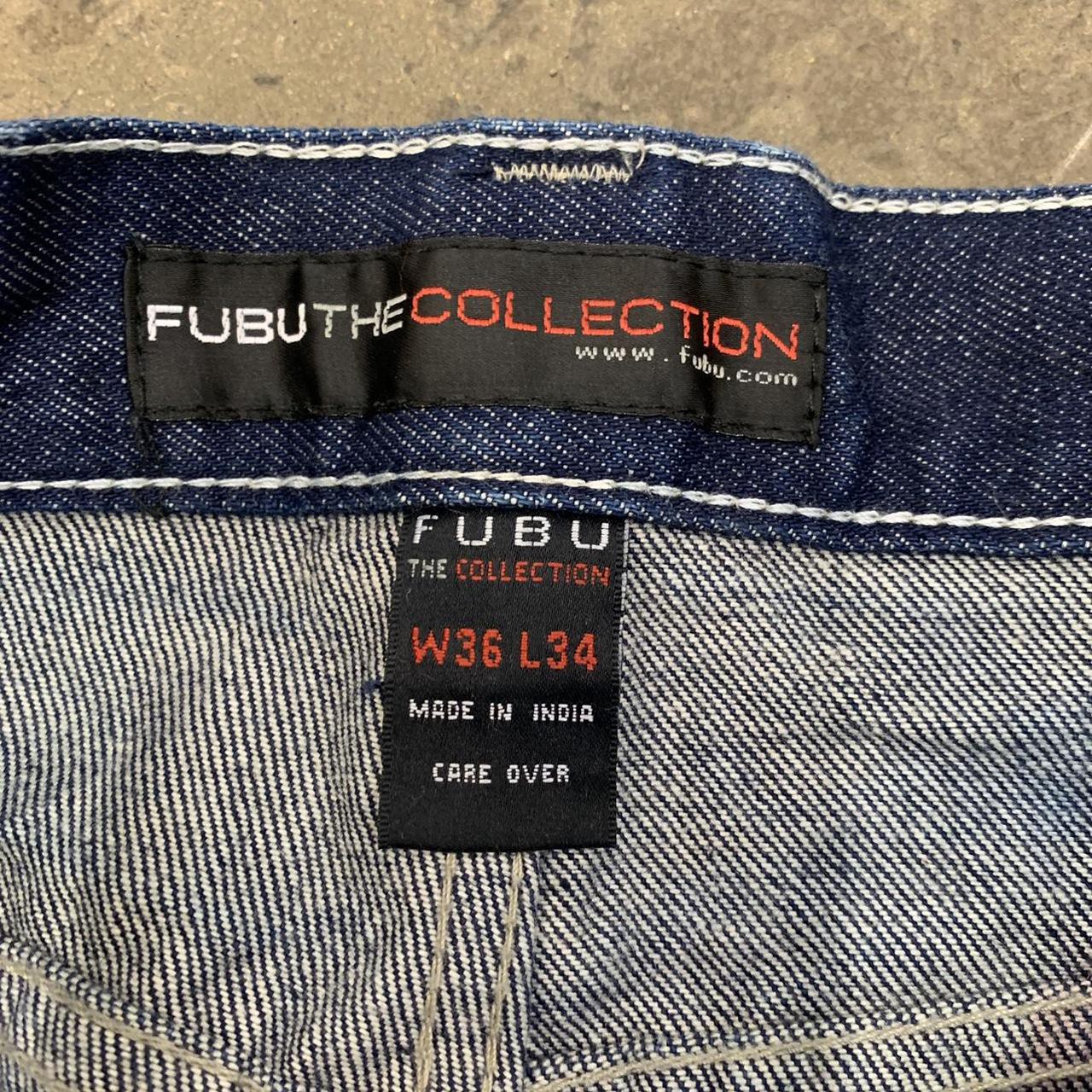 FUBU Men's Blue and White Jeans | Depop