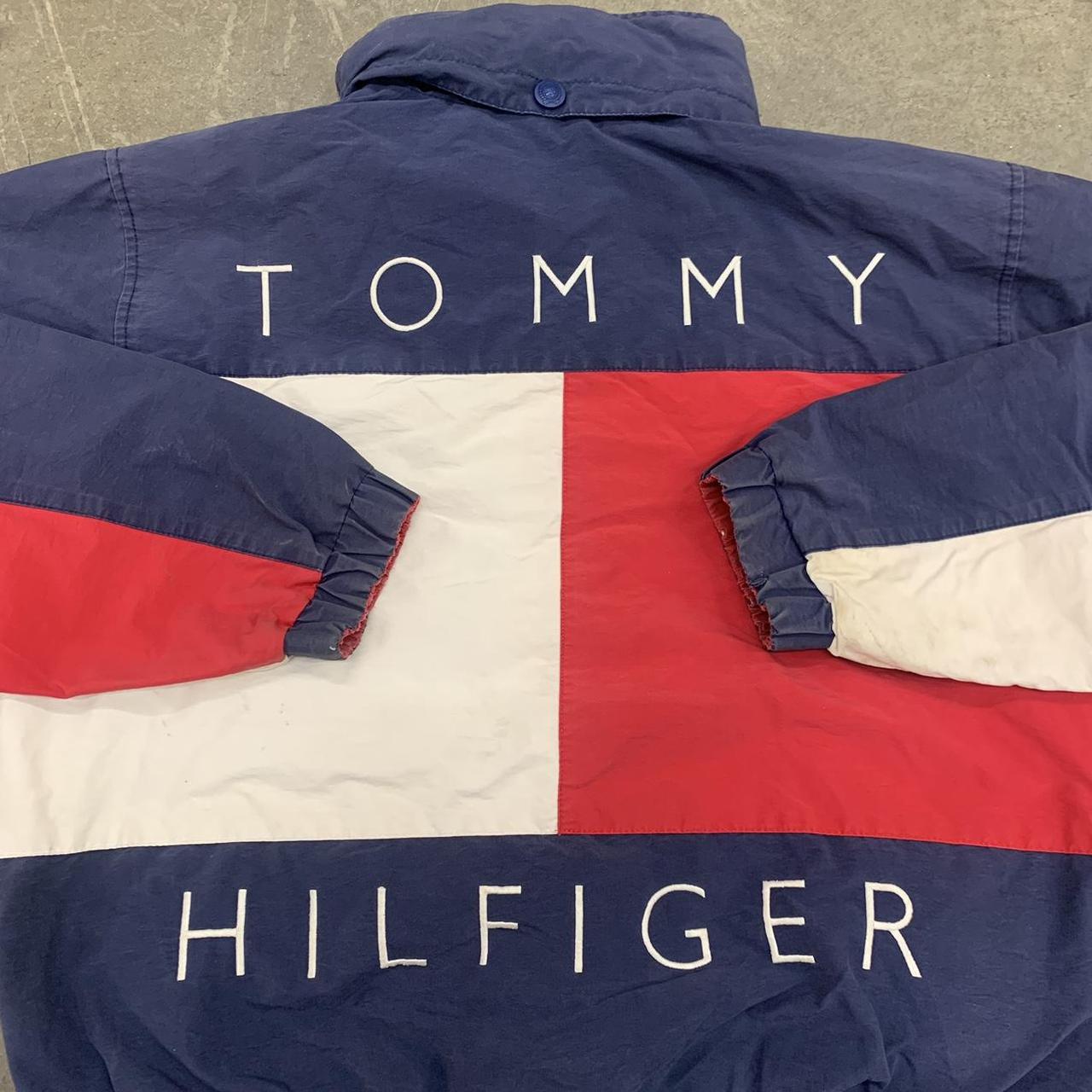 vintage Tommy Hilfiger rare flag reversible light... - Depop