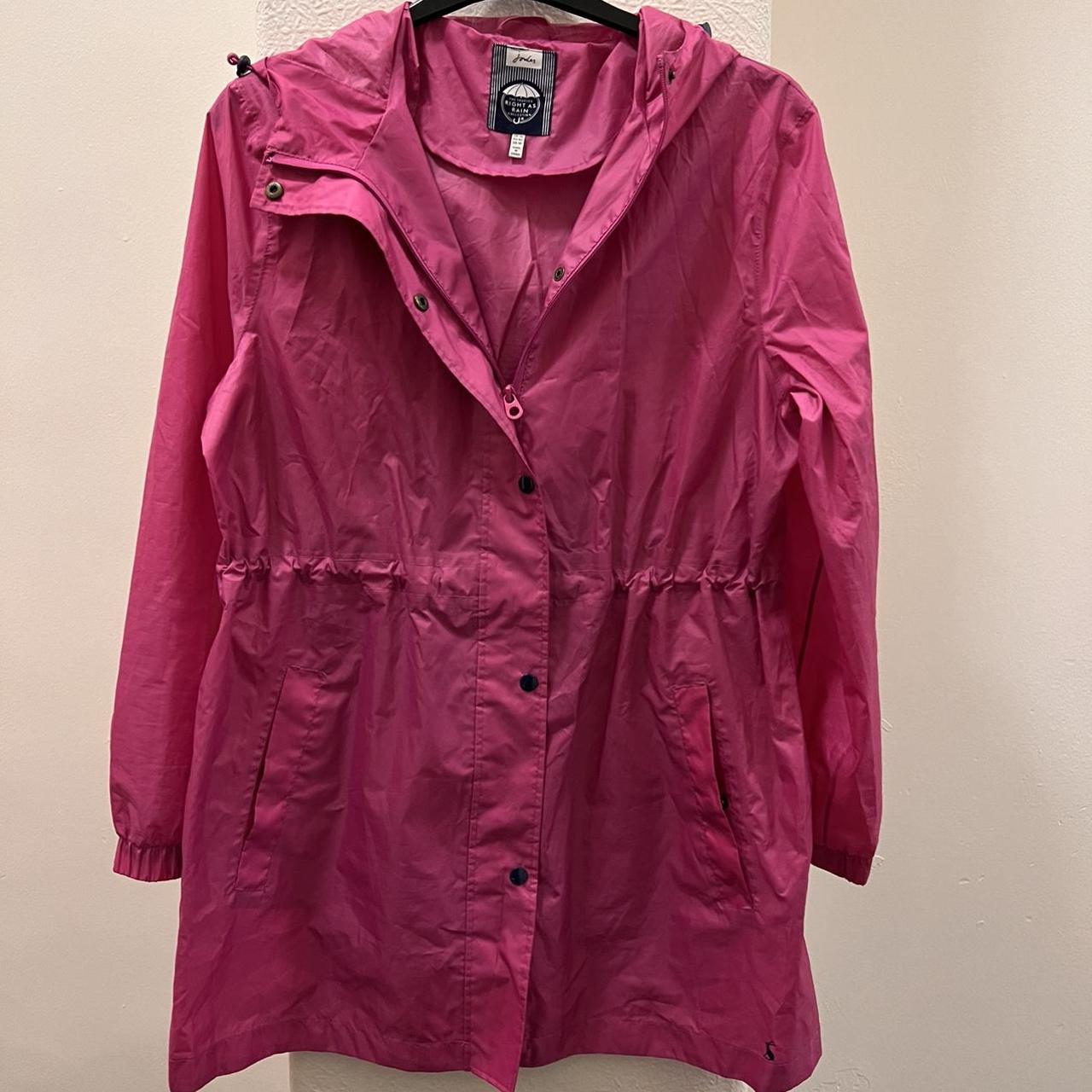 Joules bright pink rain coat size 14 #pinkraincoat... - Depop