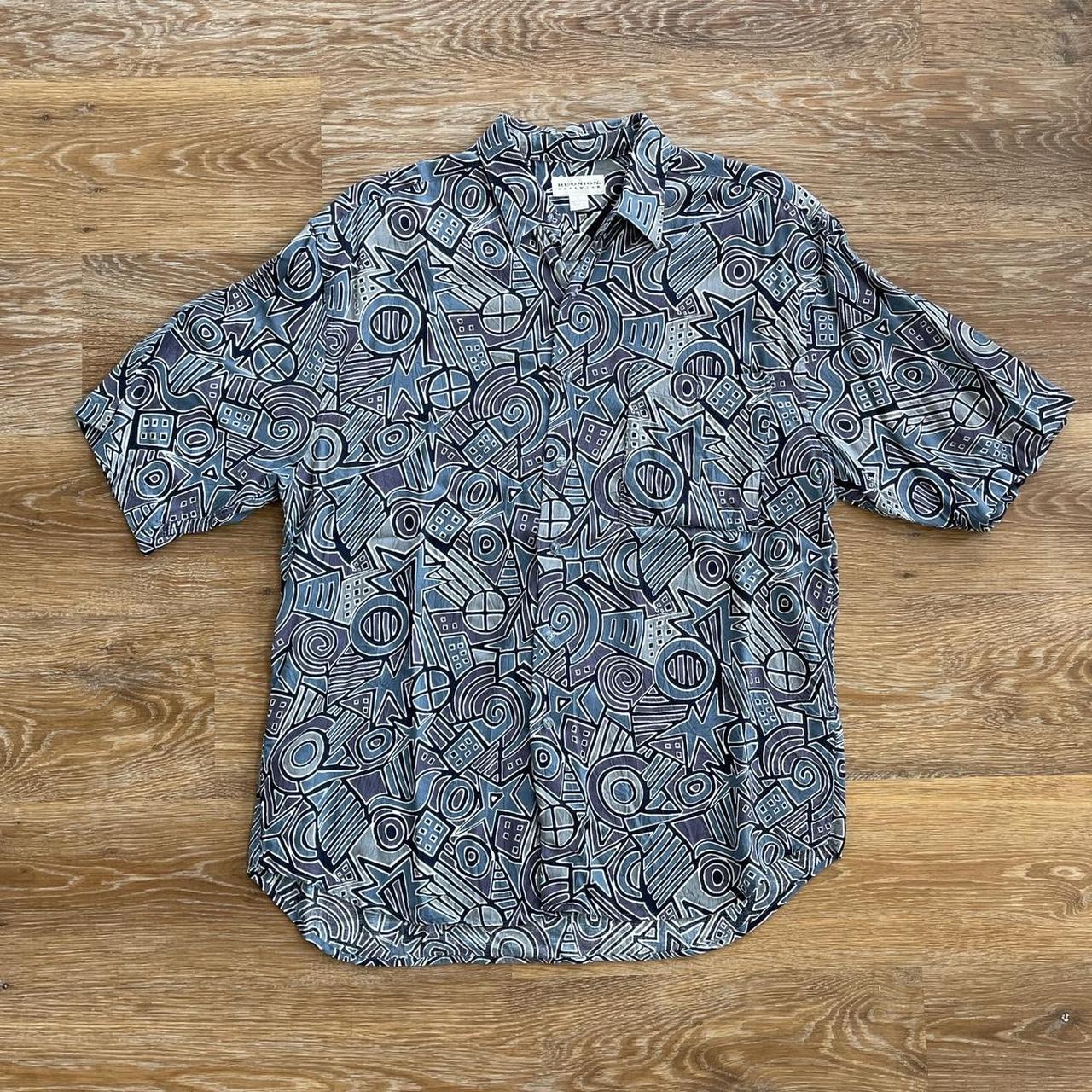 Vintage Button up Shirt Men’s L - 100% Rayon, super... - Depop