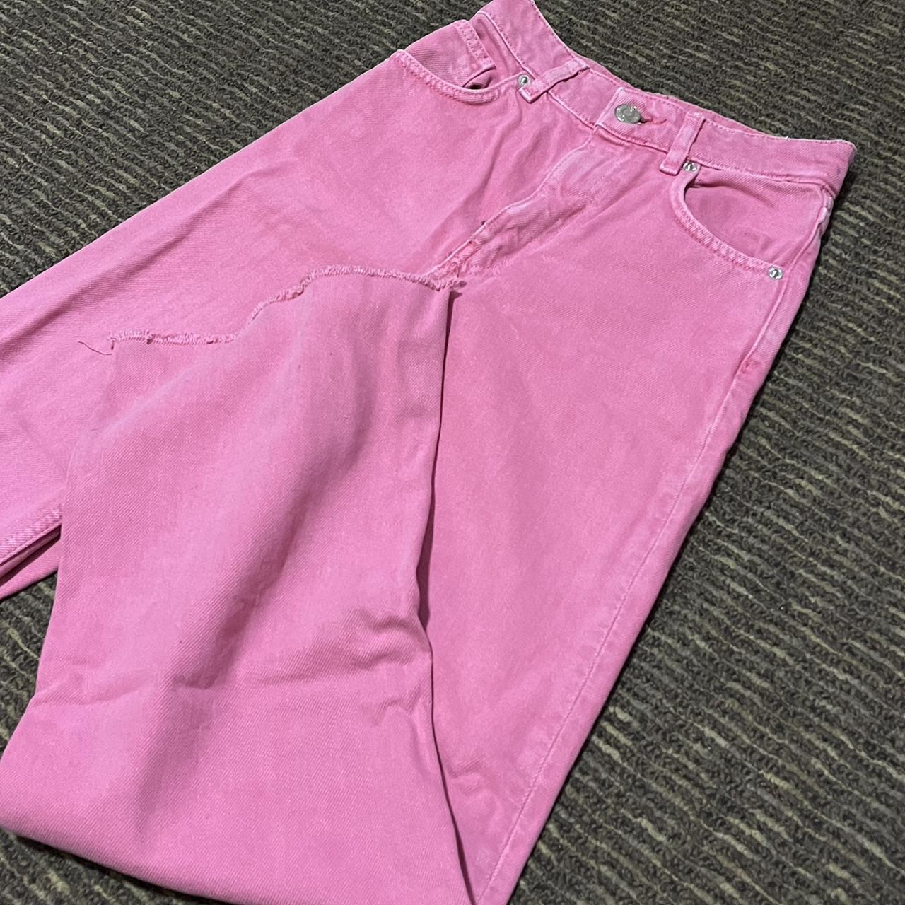Zara Women's Pink Jeans Depop