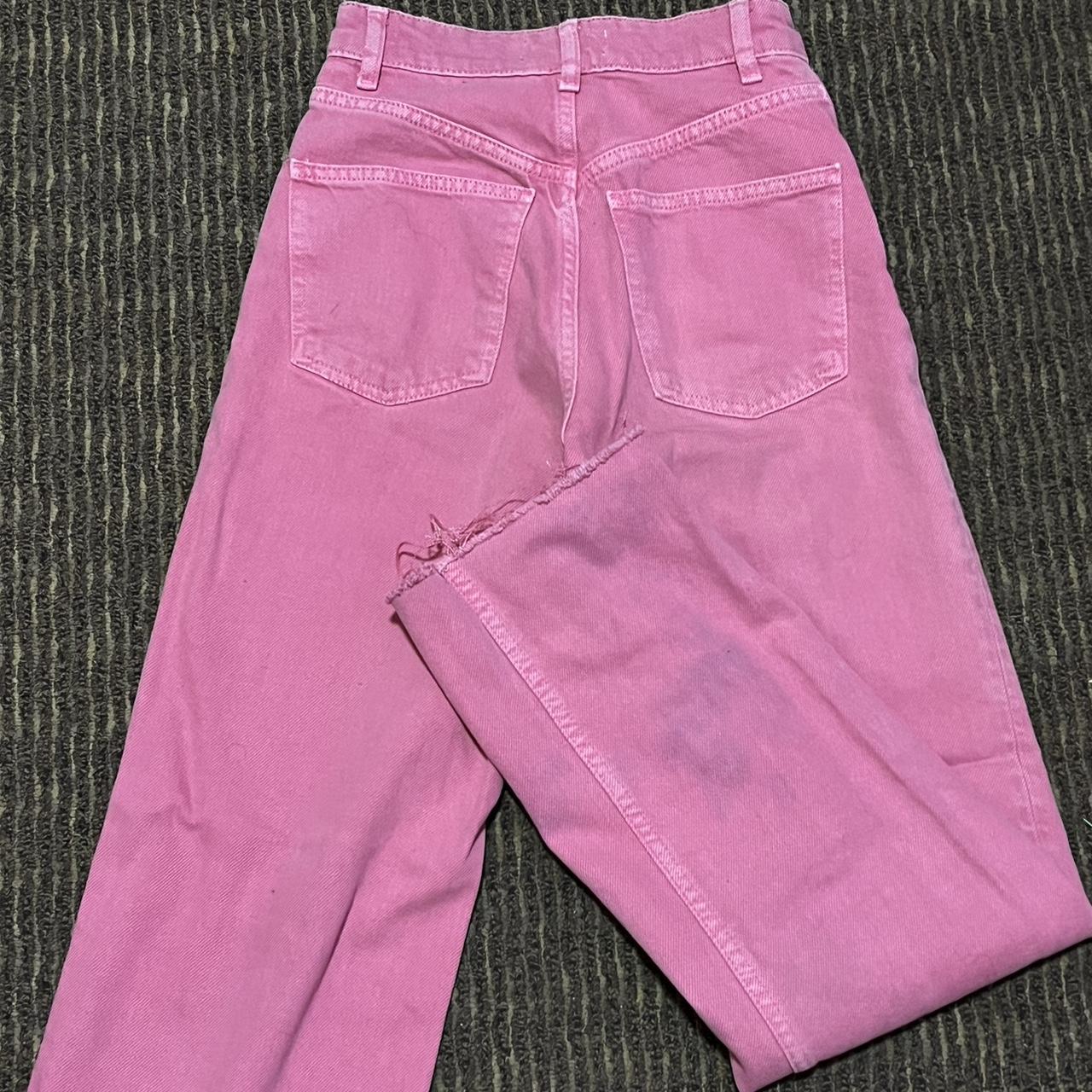 Zara Women's Pink Jeans Depop
