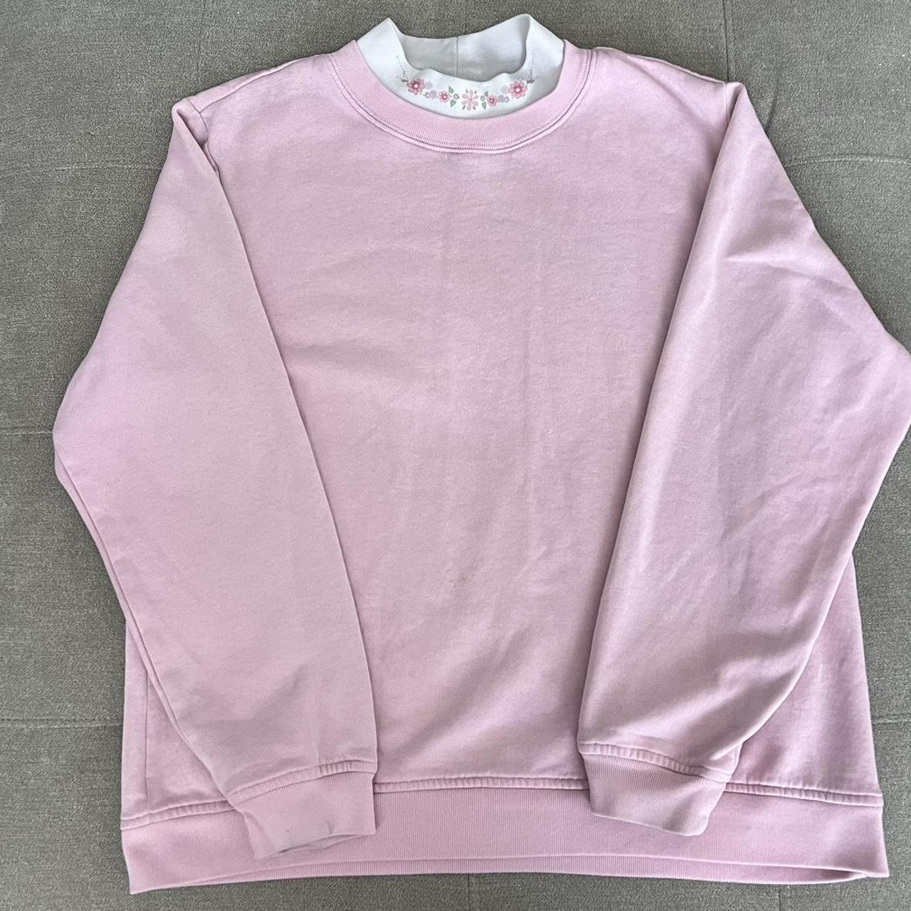 Blair Women S Pink And White Sweatshirt Depop