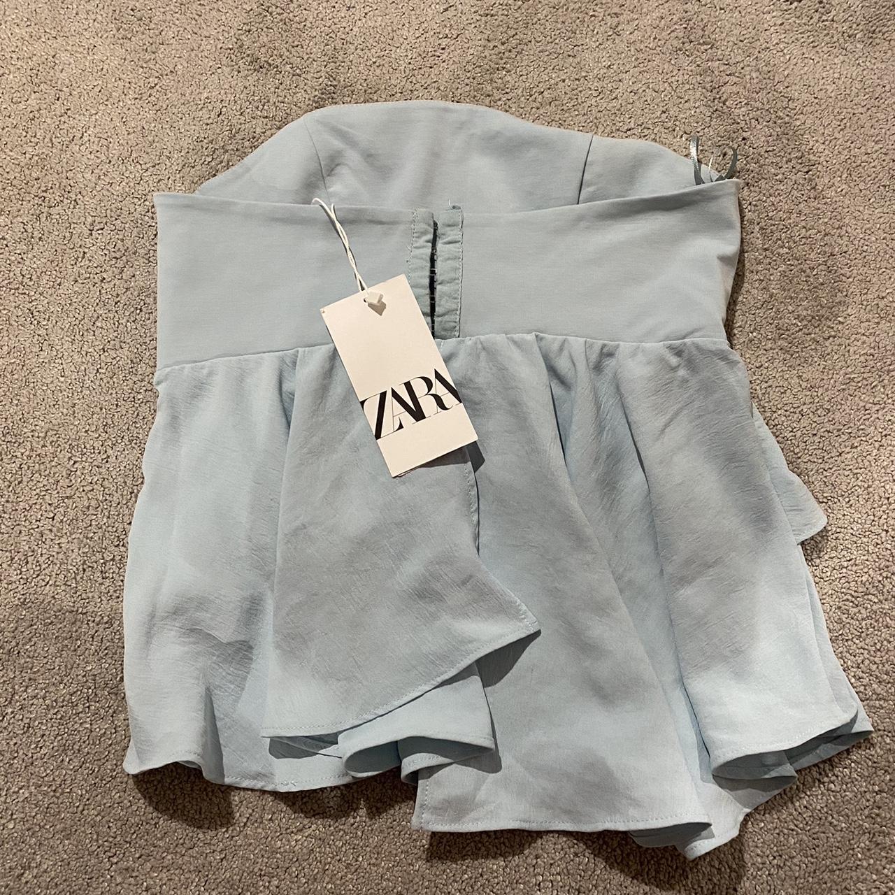 Zara Women's Blue Corset Depop