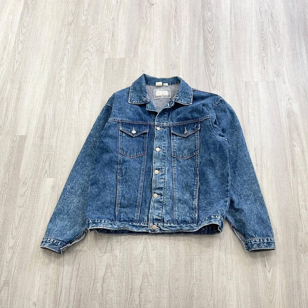 VINTAGE 90s BonJour Denim Button Jacket Size Large L... - Depop